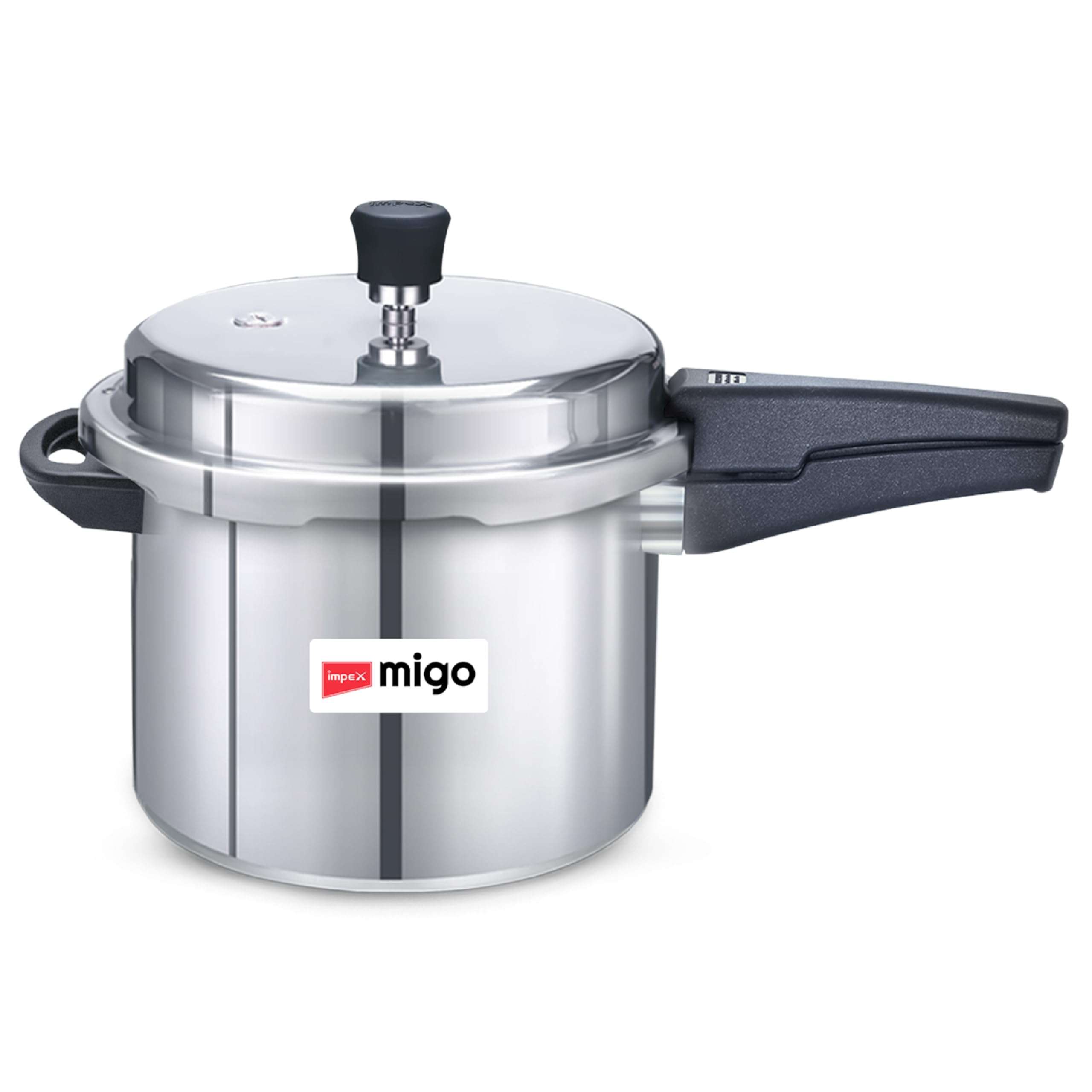 Impex 5 Litre Aluminium Pressure Cooker With Outer Lid | Induction And Gas Stove Compatible Pressure Cooker For Healthy Cooking | ISI Certified | 5 Years Warranty, Silver 1