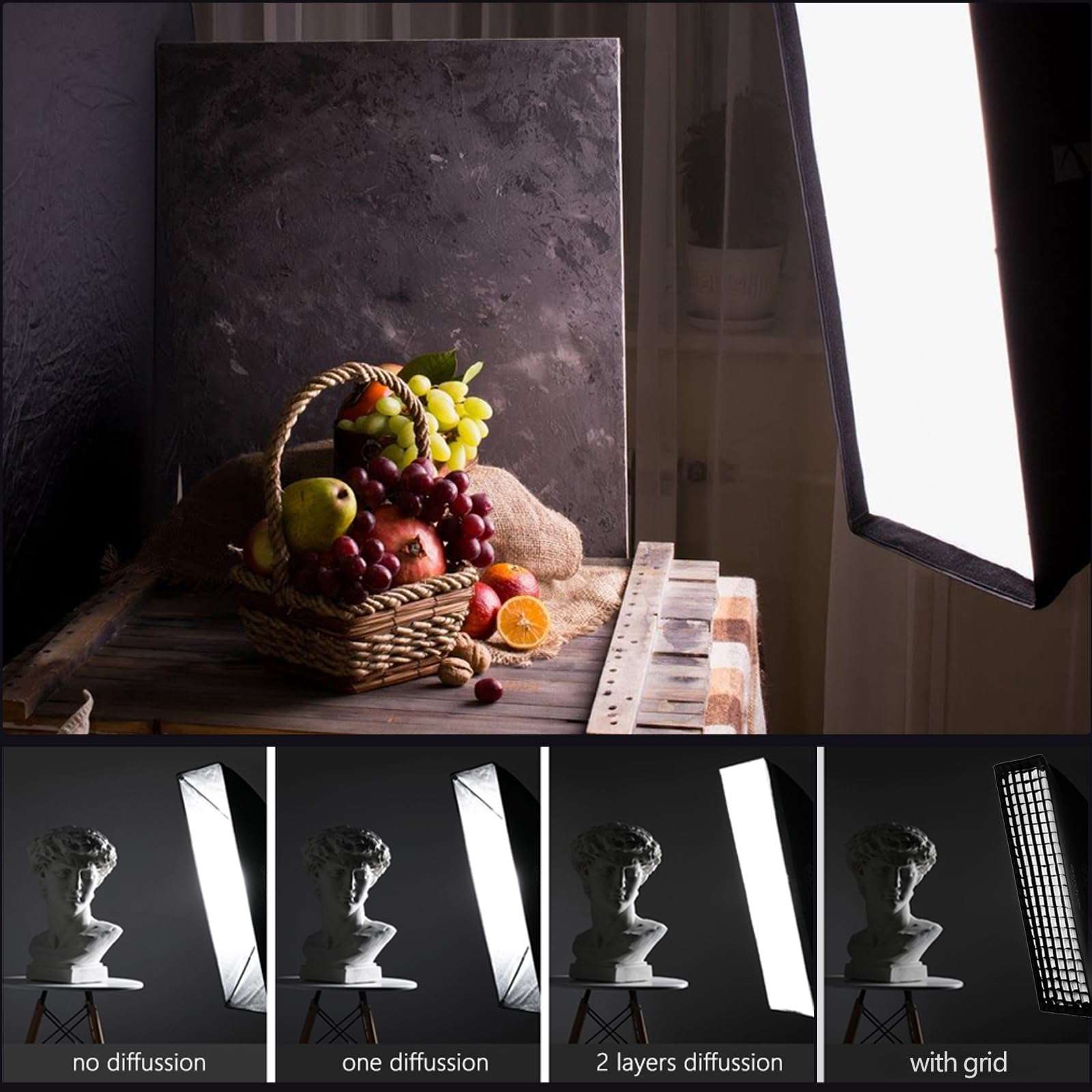 Godox UL 45x60cm Softbox Quick Release, Universal Bowens Mount Soft Box Rectangular with Diffusers/Honeycomb Grid/Diffuser Disc for Studio Flash Photography, Streaming, Portrait, Video Lights 6