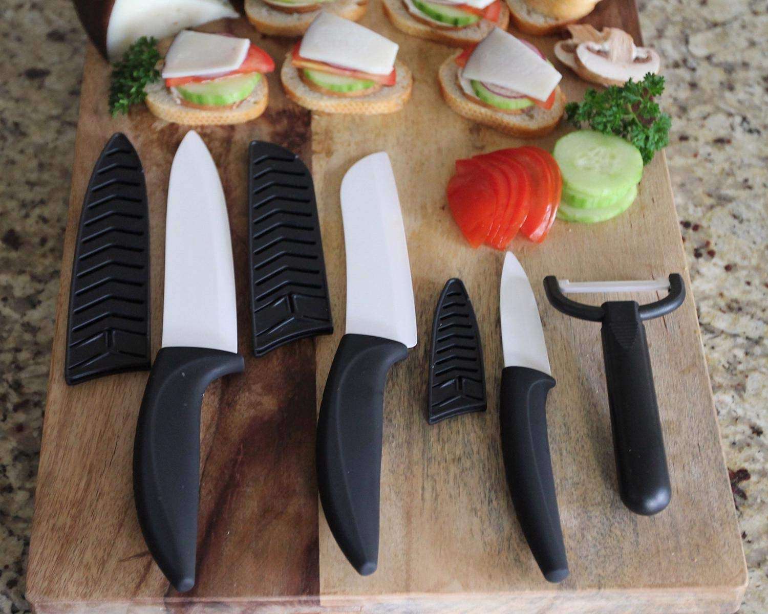 Miracle Blade IV World Class Professional Series White Ceramic 7-piece Knife Set with Protective Blade Covers 3