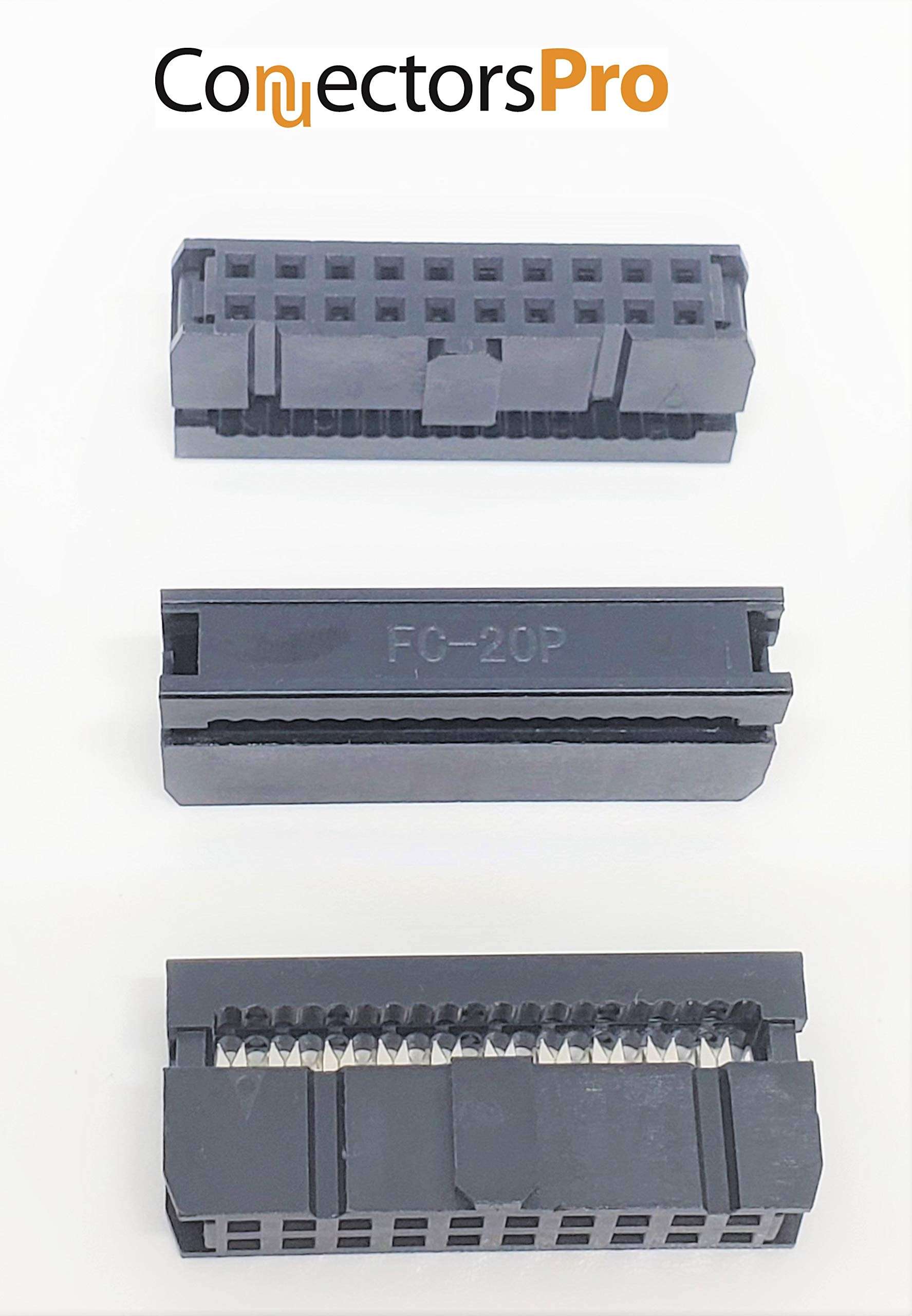 PC Accessories - Connectors Pro 50-Pack 2X10 20P 2.54mm Dual Rows IDC Sockets for Flat Ribbon Cable, 20 Pins FC Female Connector 4