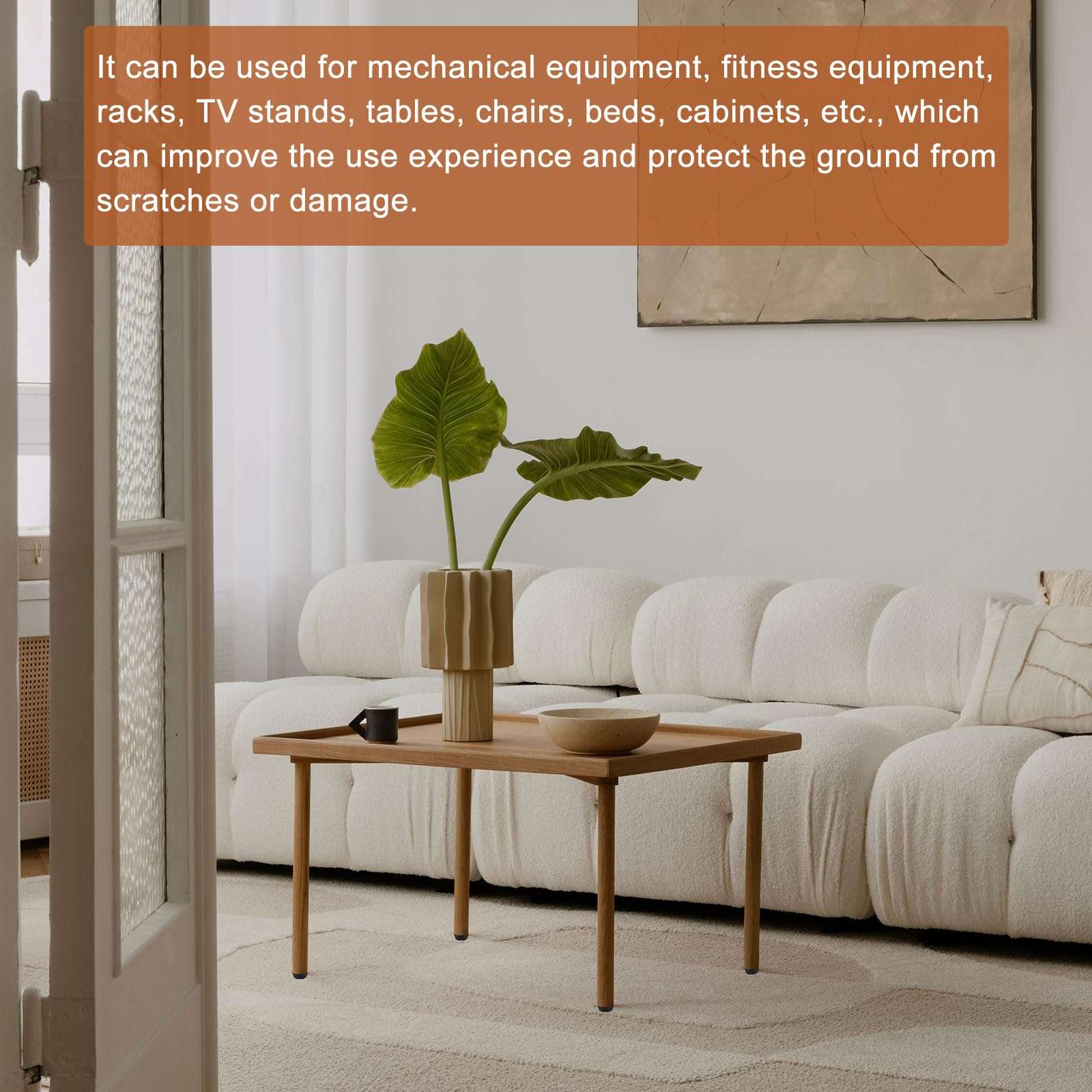 DTGN M6x15x30mm(DxLxOD) Screw on Furniture Glide Leveling Feet - 10Pack - Good for Furniture - Adjustable Thread Furniture Levelers - Silver 6