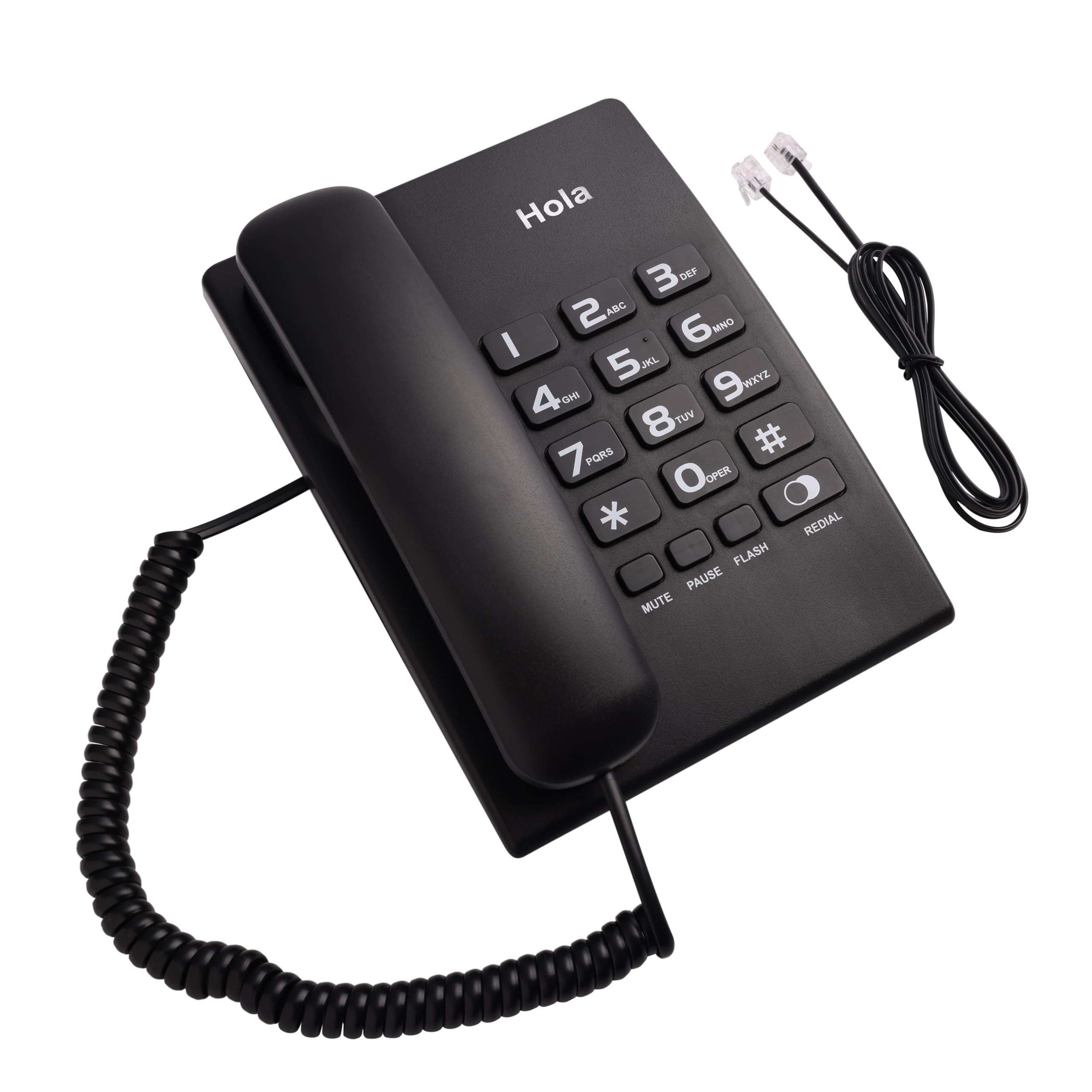 Hola TF 320 Basic Corded landline Phone with Tone/Pulse, Wall/Desk mountable, Pulse/Tone dial 3