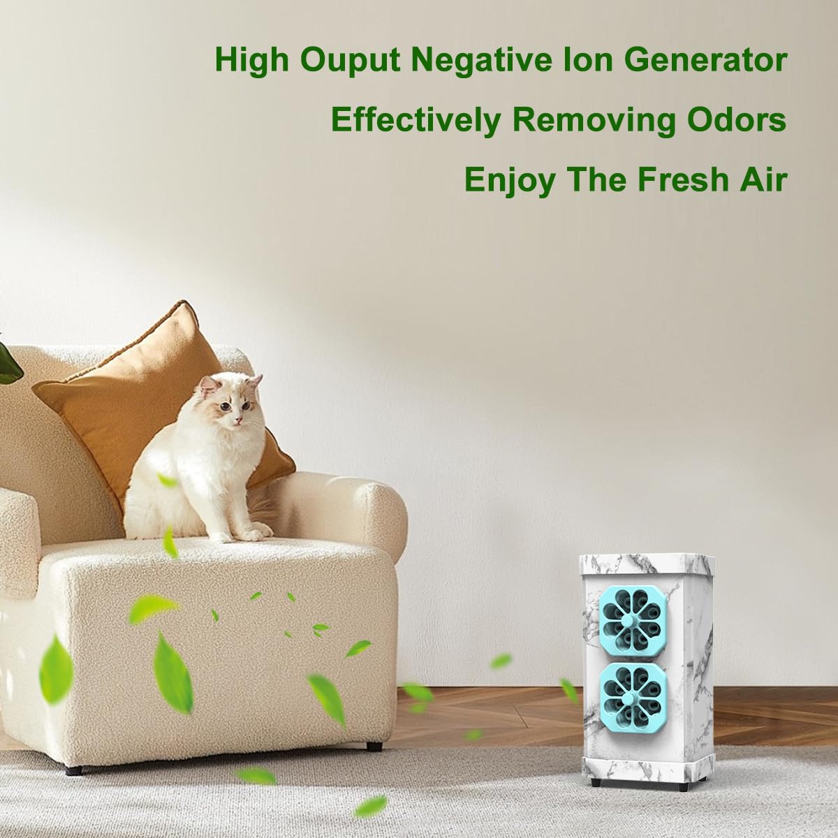 Negative Ion Generator, Portable Air Ionizer for Home, Good Sleep Aid Machine, Air Filter Odor, Smoke Dust, Pets Smell, Desktop Air Freshener for Bedroom, Bathroom, Toilet, office - Quiet&Filterless 4