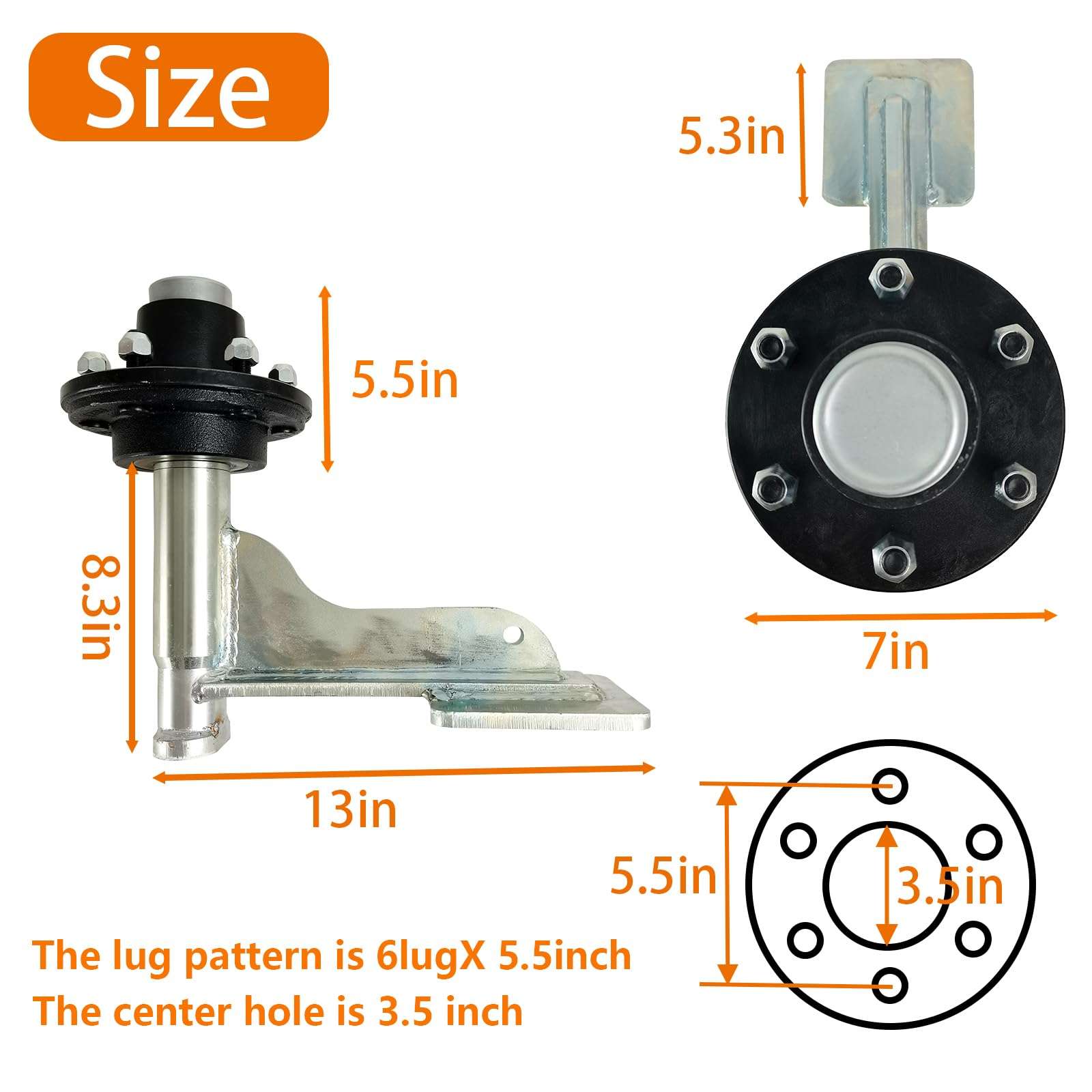ZUVELLO 6-Lug 5.5'' Shipping Container Wheel Axles Shifting Tool Jack Kit Tie Down-Moves Fully Assembled Fit for 20ft - 40ft Heavy Duty Shipping Container, 2 Pack 3
