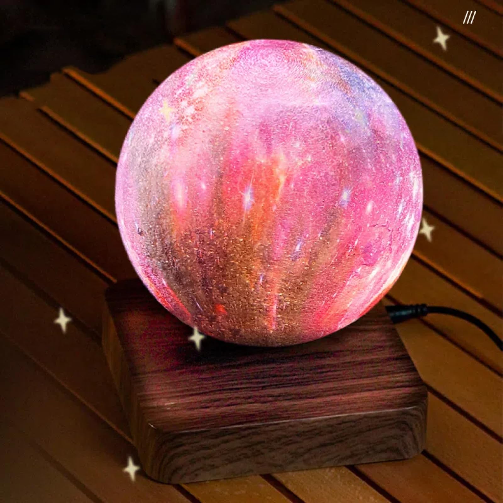 ZSUXKPJGD Maglev Galaxy Planet Lamp, Colorful Dream Creative Atmosphere lamp Home Warm Ornament Decoration, Base Length, Width, Height 5.2 inches * 5.2 inches * 1.1 inches 6