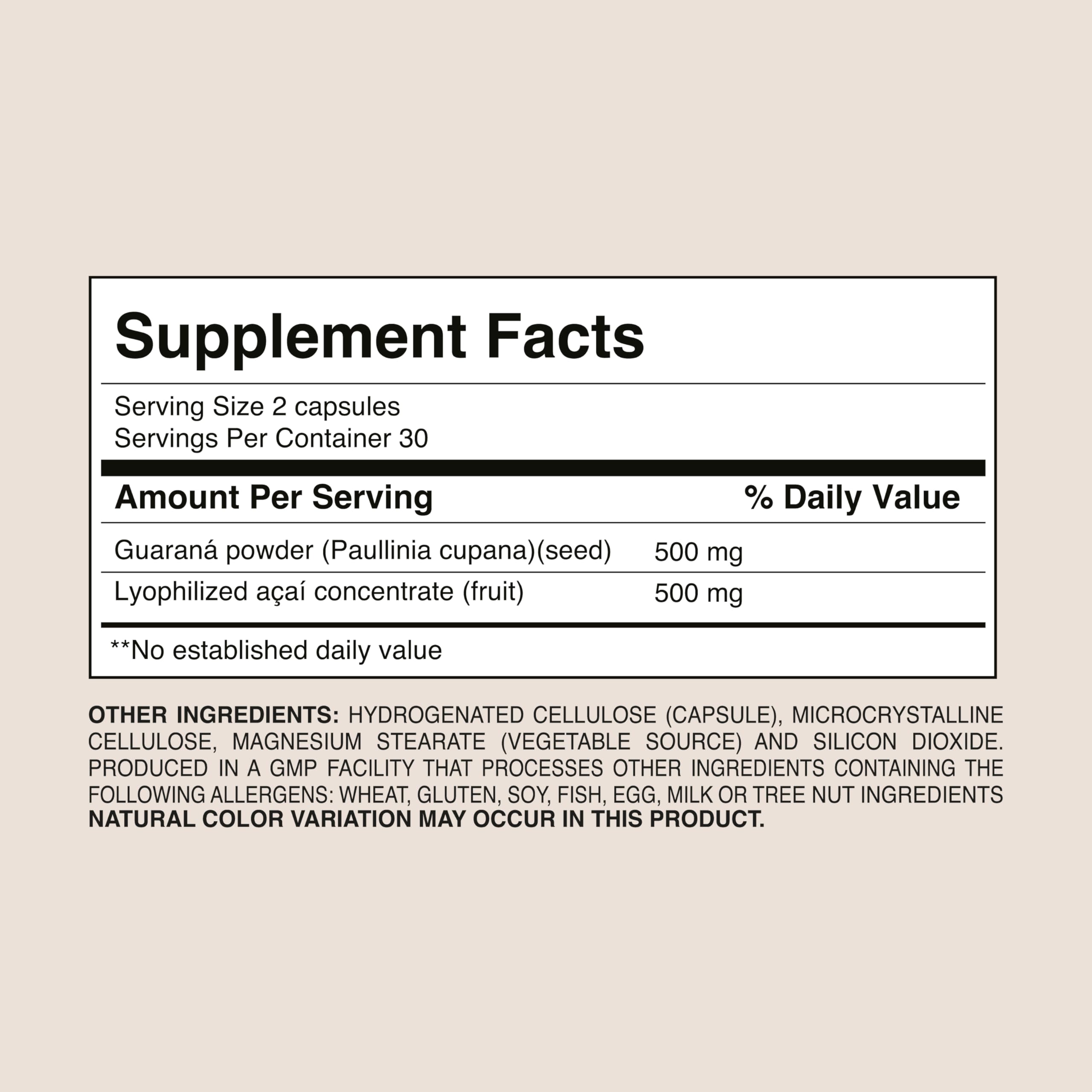 Dr. Botânico GUARANÁ + AÇAÍ 1000MG 60 Capsules 4