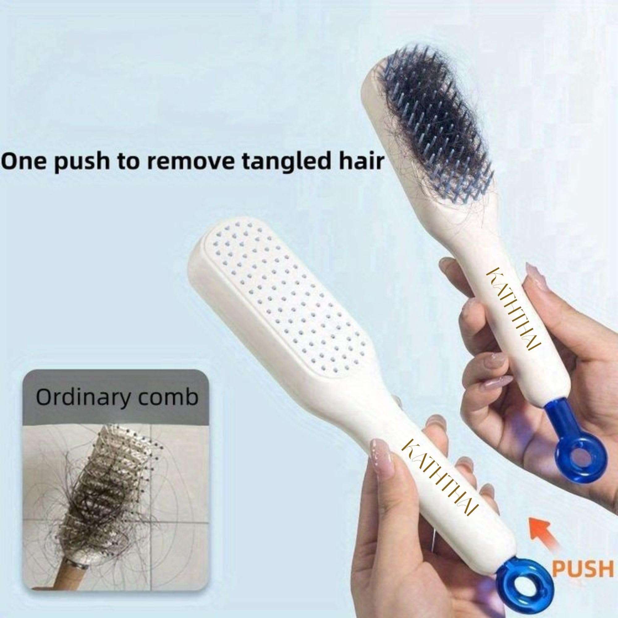 Self-Cleaning Hair Brush Comb Set for Men and Women, Comb for Curly Hair, Hair Styling, and Straightening – Premium Hair Comb Brush, Comb for Kids Hair, Self-Cleaning Comb for Men & Women, Hairbrush Curly Hair Setting Comb (Multicolor) 5