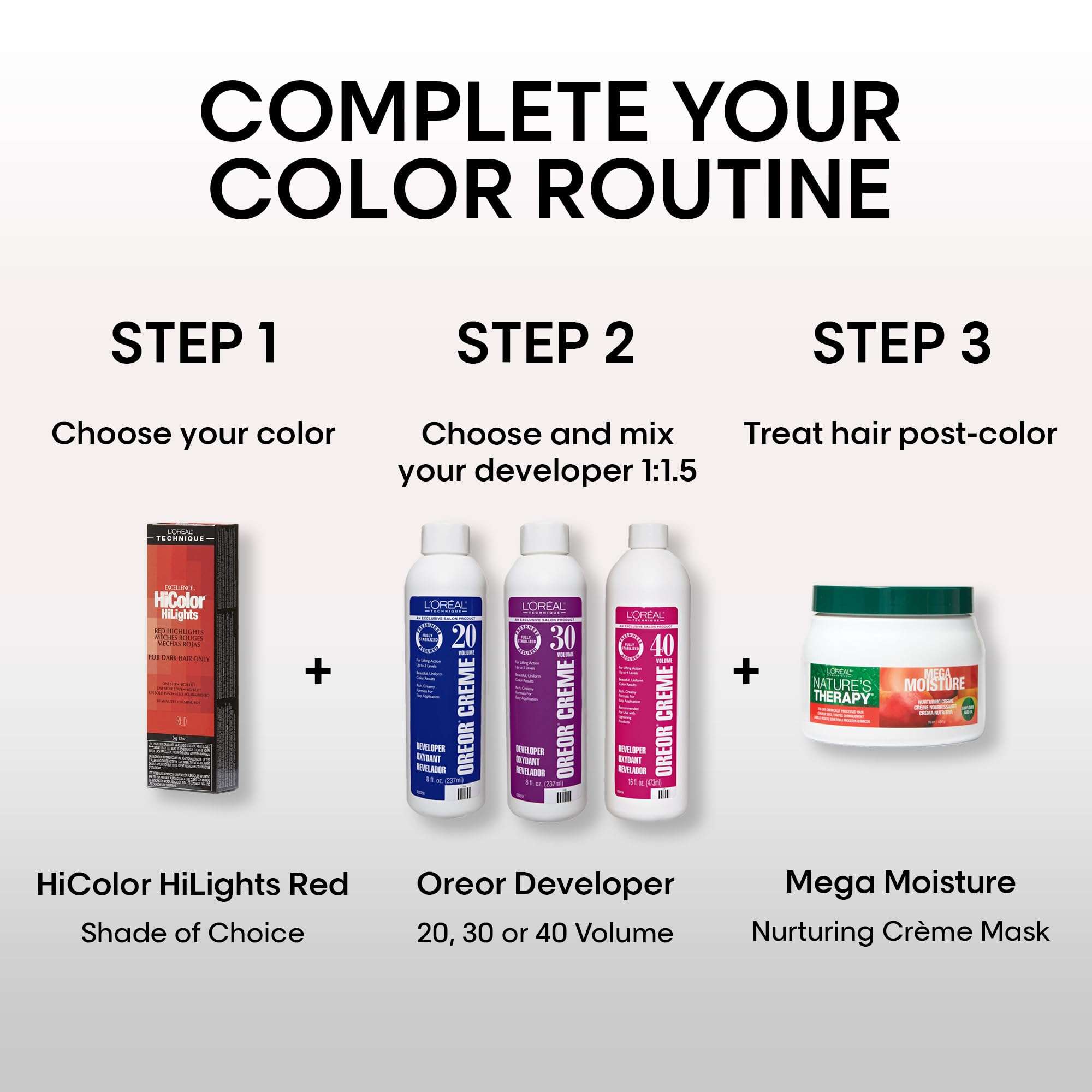 L'OREAL TECHNIQUE HiColor Red HiLights Permanent Hair Color for Dark Hair | Intense Red Highlights | No Pre-Lightening Required | Rich, No-Drip Creme | Quick Processing Time | Magenta 4