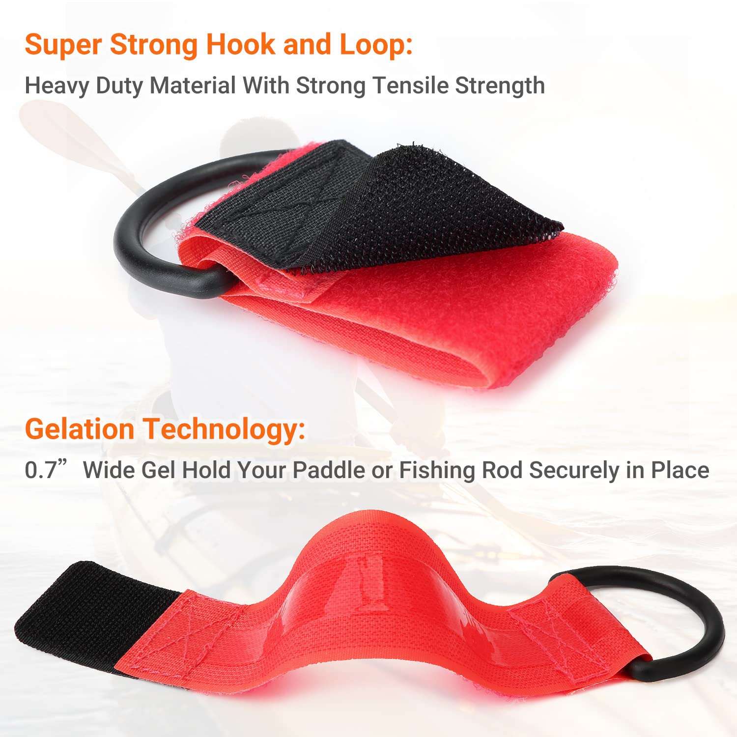 Boncas Paddle Leash Stretchable Kayak Paddle Coiled Leash for Kayak and SUP Paddles, Fishing Poles Rods 4 Pack 5