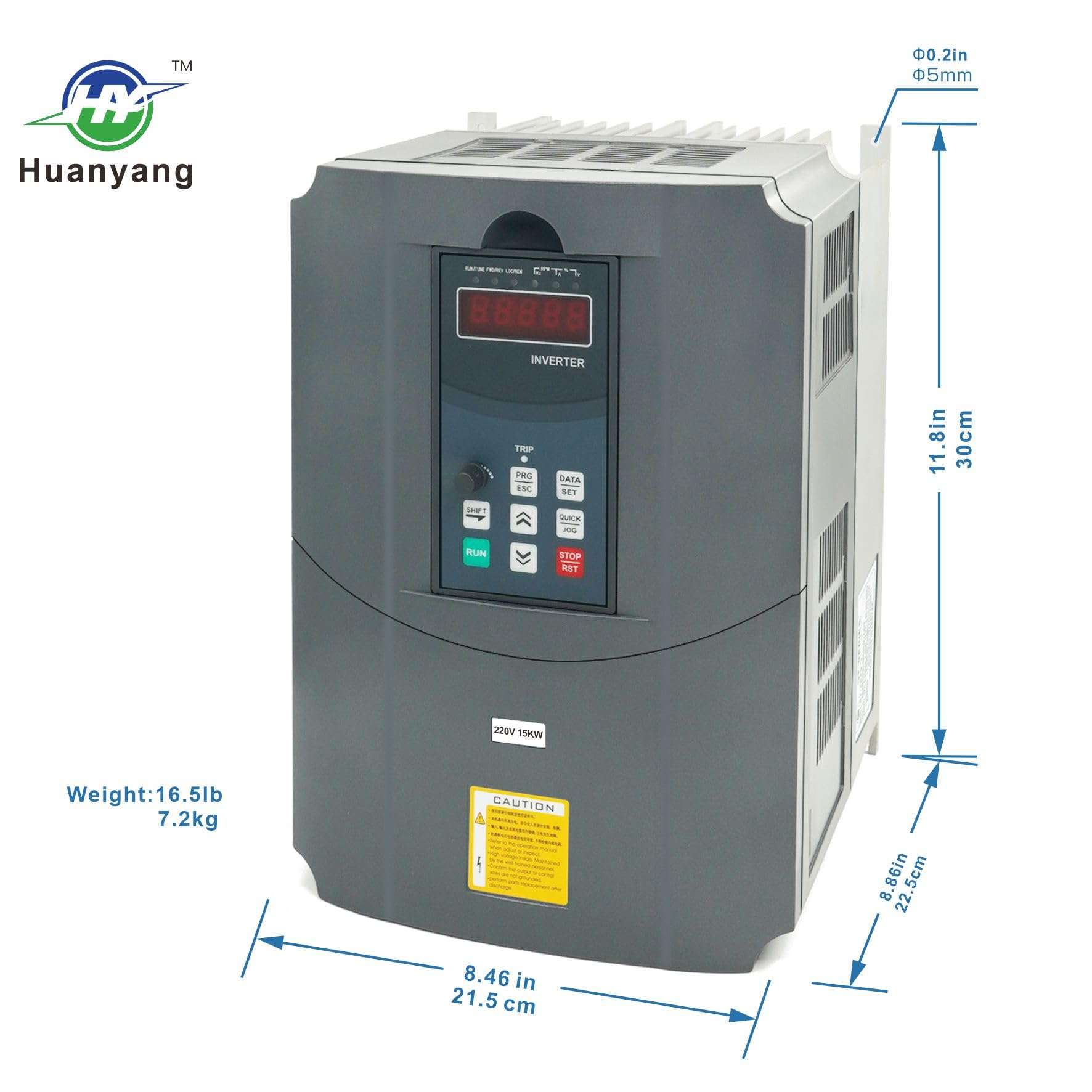 HY HUANYANG VFD Vector 1/3-Phase to 3-Phase Converter, for (≤15HP Motor) Speed Control,220V Input/Output(GT Series 15KW,20HP Model) 3