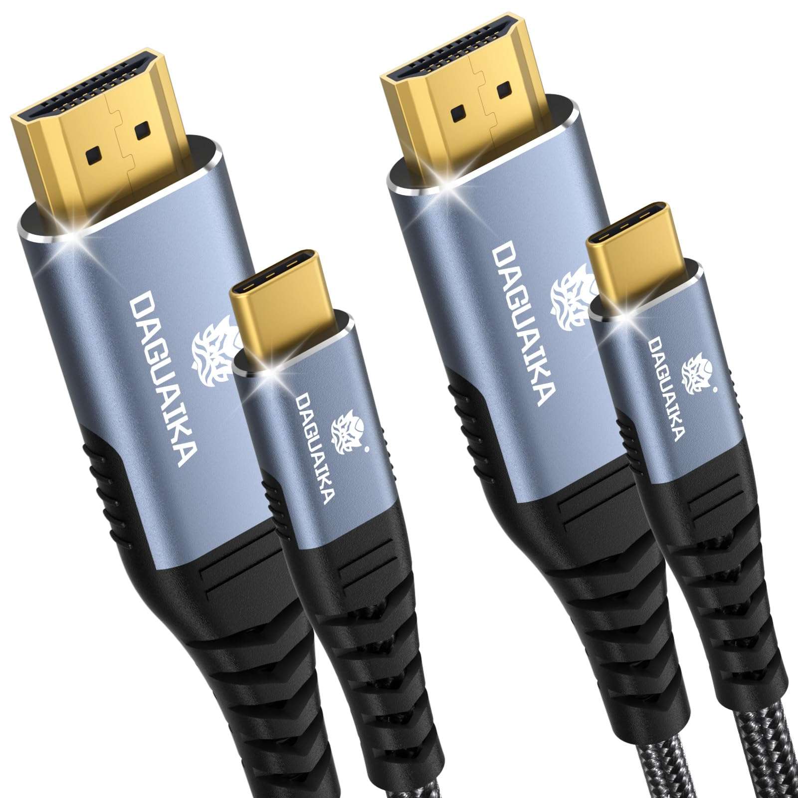 USB C to HDMI Cable 2-Pack [10+15ft] 4K@60Hz, High Speed USB-C to HDTV Wire for Home Office, Thunderbolt 5/4/3 Compatible with MacBook Pro/Air, iPhone 15/16/17 Series, iPad, Surface, Galaxy, XPS, etc 1