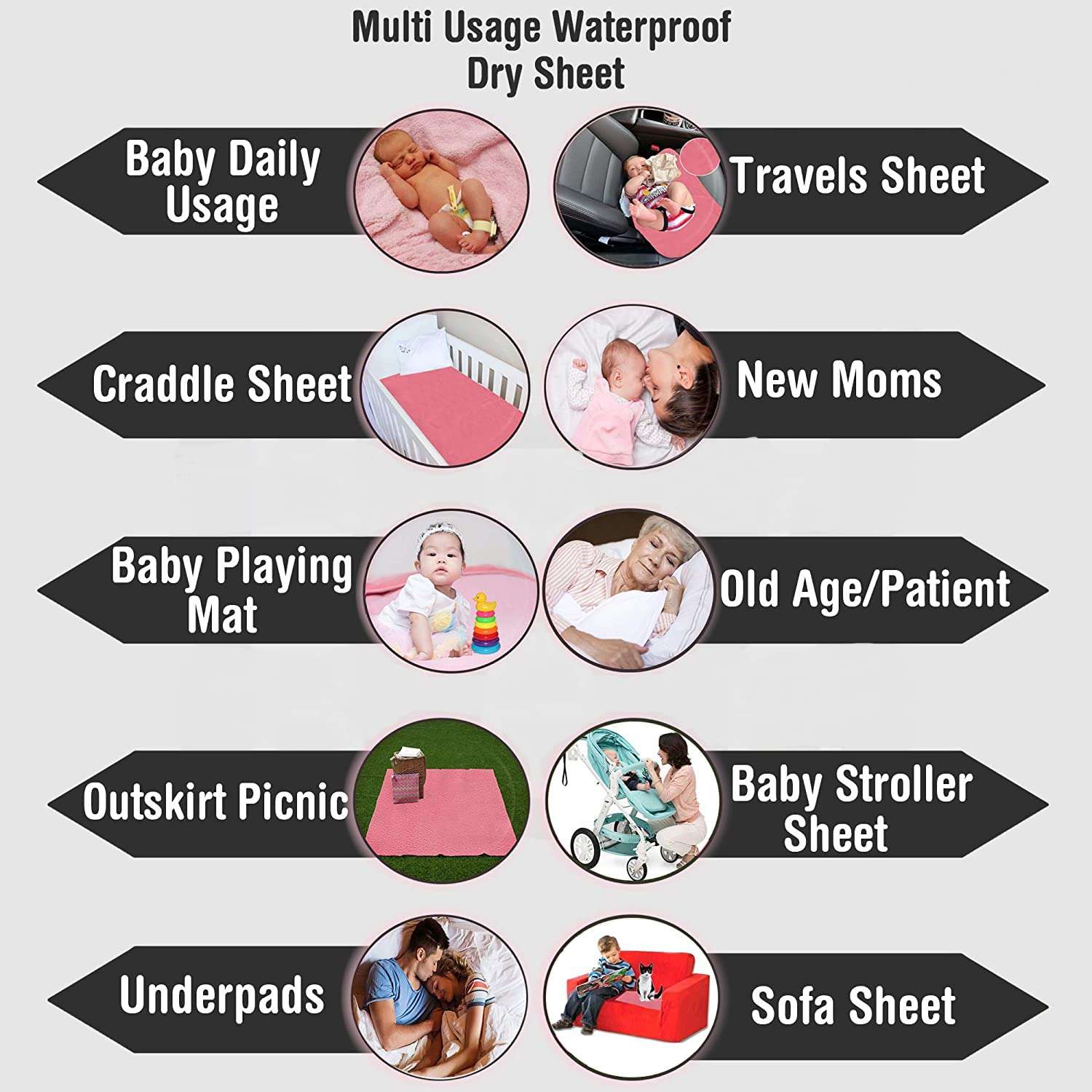 ZUCLLIN Magic Baby MAT Waterproof Cotton Bed Protector Sheet/Extra Large/New Born Baby Dry Sheet Urine Sheet for Bed Protect Easy Dry Purple Cotton Bed Protector K-57 6