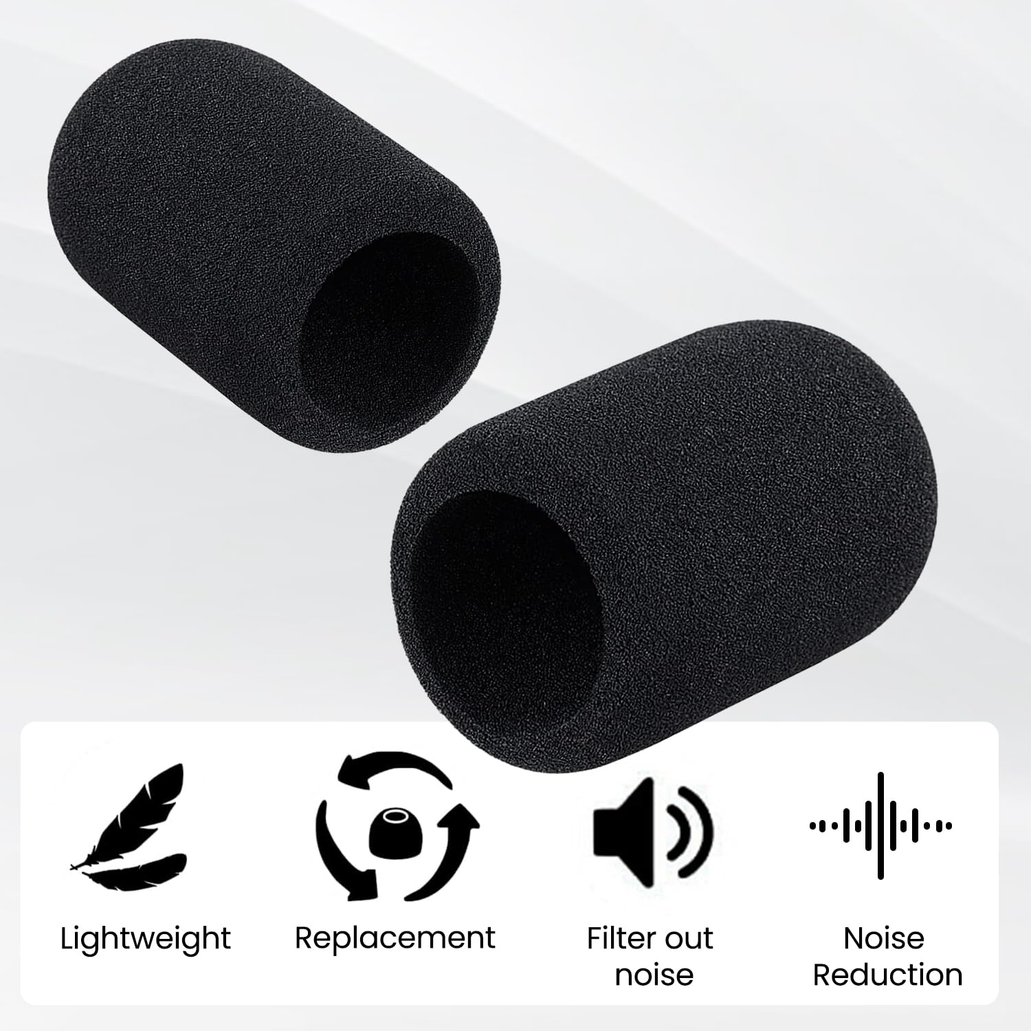 2-Pack Foam Windscreen Compatible with Audio-Technica ATR2500X/AT-4040/AT2020/ATR2500/AT2035 Microphones Pop Filter & Windshield 6