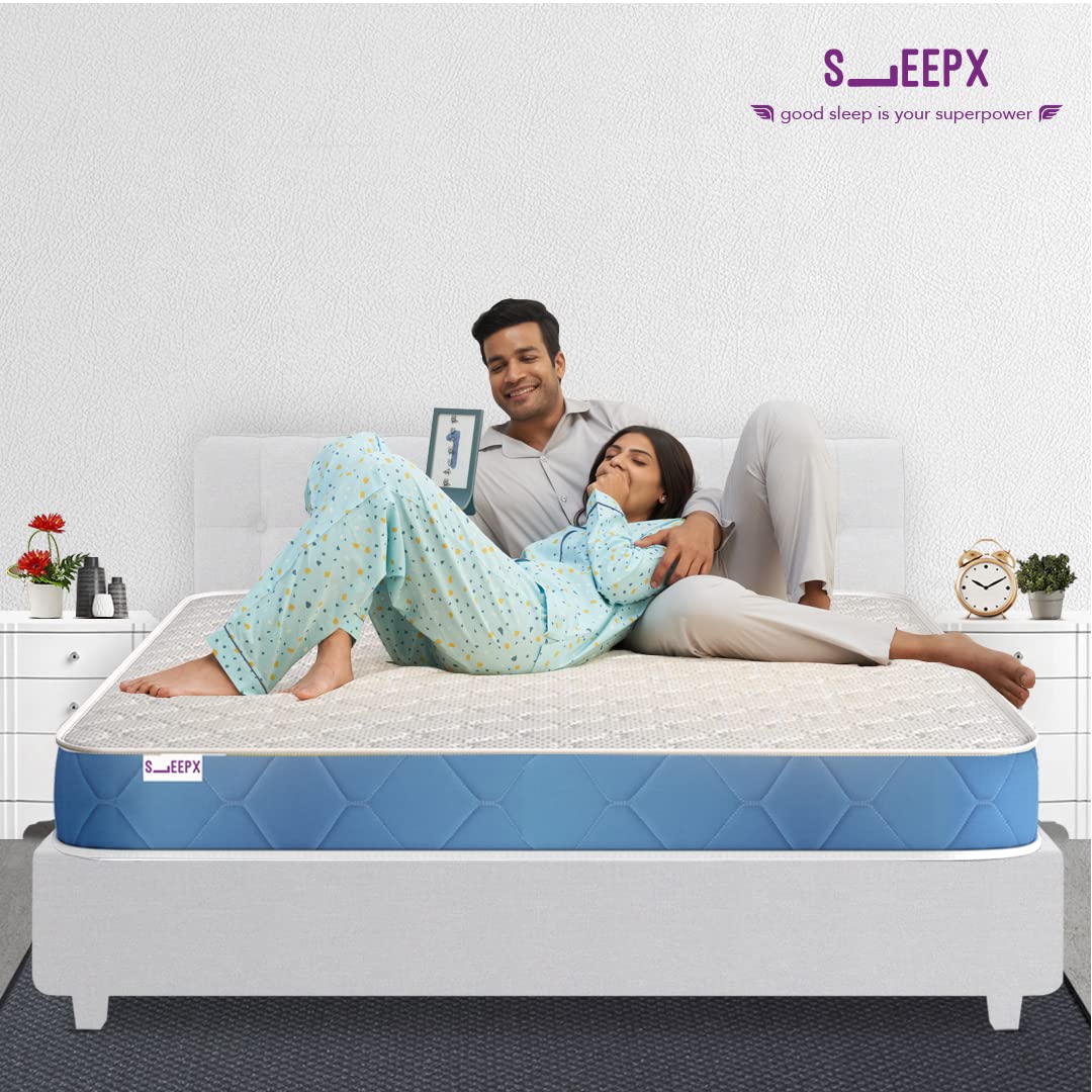 SleepX Ortho Bonnell Spring, Quilted Memory Foam 6-inch King Bed Size Mattress (Blue, 75x72x6 inch) 3