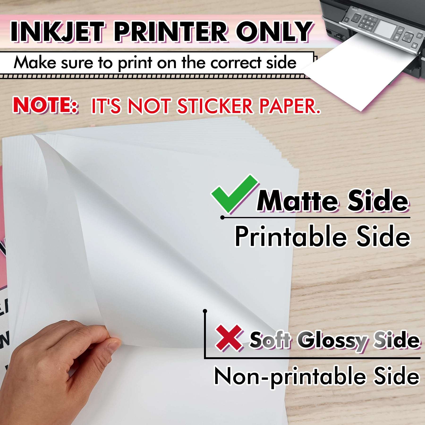 KOALA PAPER Printable Waterproof Paper for Inkjet Printer, 11x17 In 30 Sheets Matte White Vinyl Printer Paper, Non-Tearable, Durable, Quick Drying 3
