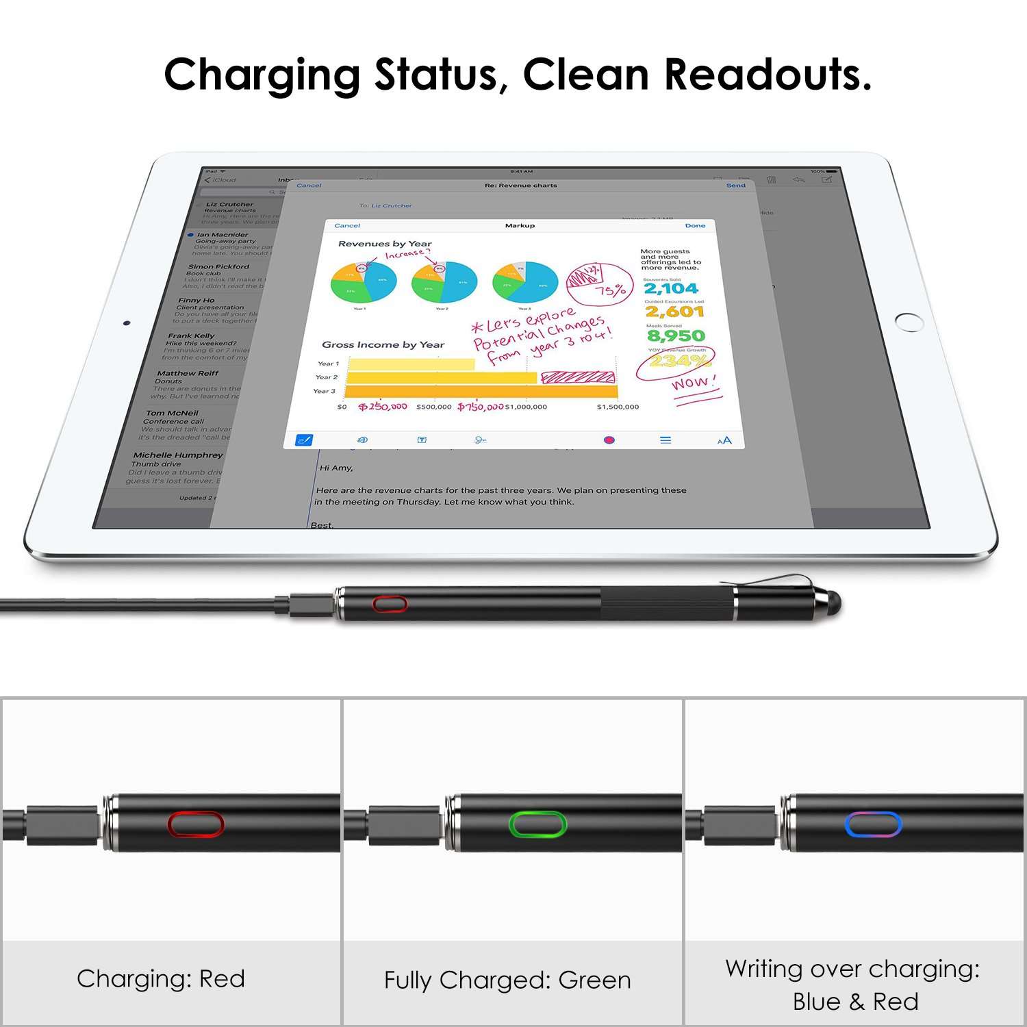 MoKo Universal Active Stylus Pen, 2-in-1 Capacitive Fine Point Touch Screen Tablets Stylus Pencil Fit 2022 Apple iPad, mini/Air/Pro, iPhone, Samsung Galaxy, Touchscreen Devices & Smartphones - Black 5