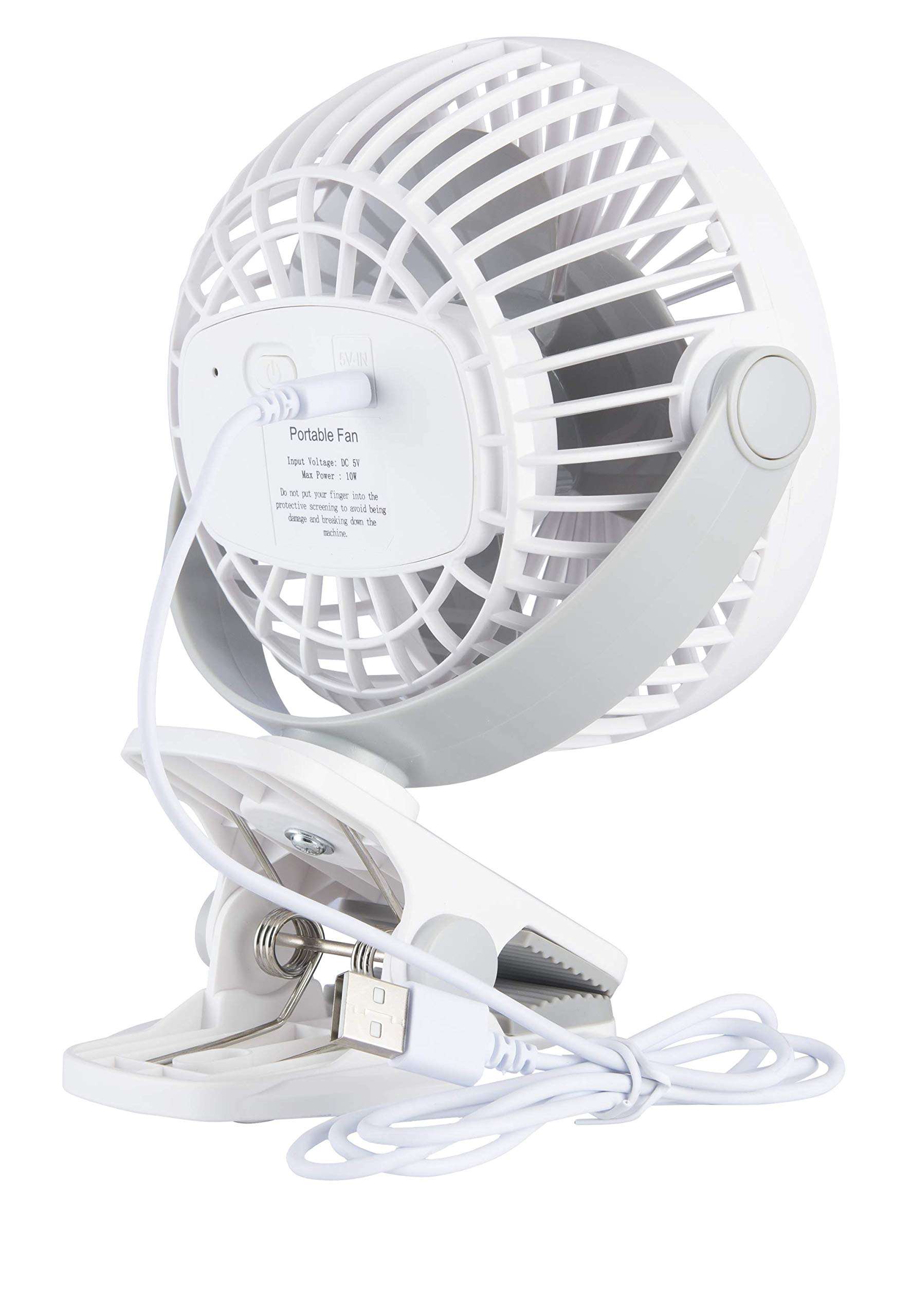 Bajaj Pygmy Mini Fan 110mm | USB Charging Fan | Multi-Clip Function| Rechargeable Fan| Battery Fan| 4-Hr Back-up| Silent Operation| Longer Battery Life| Energy Efficient| Portable Fan| White Table Fan 2