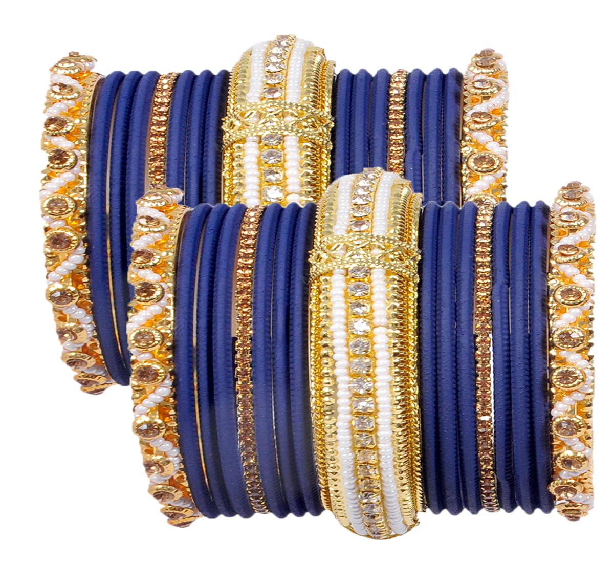RIJOLI Handmade Cutting Design Metal Set for Women (BLUE, 2.6) 1