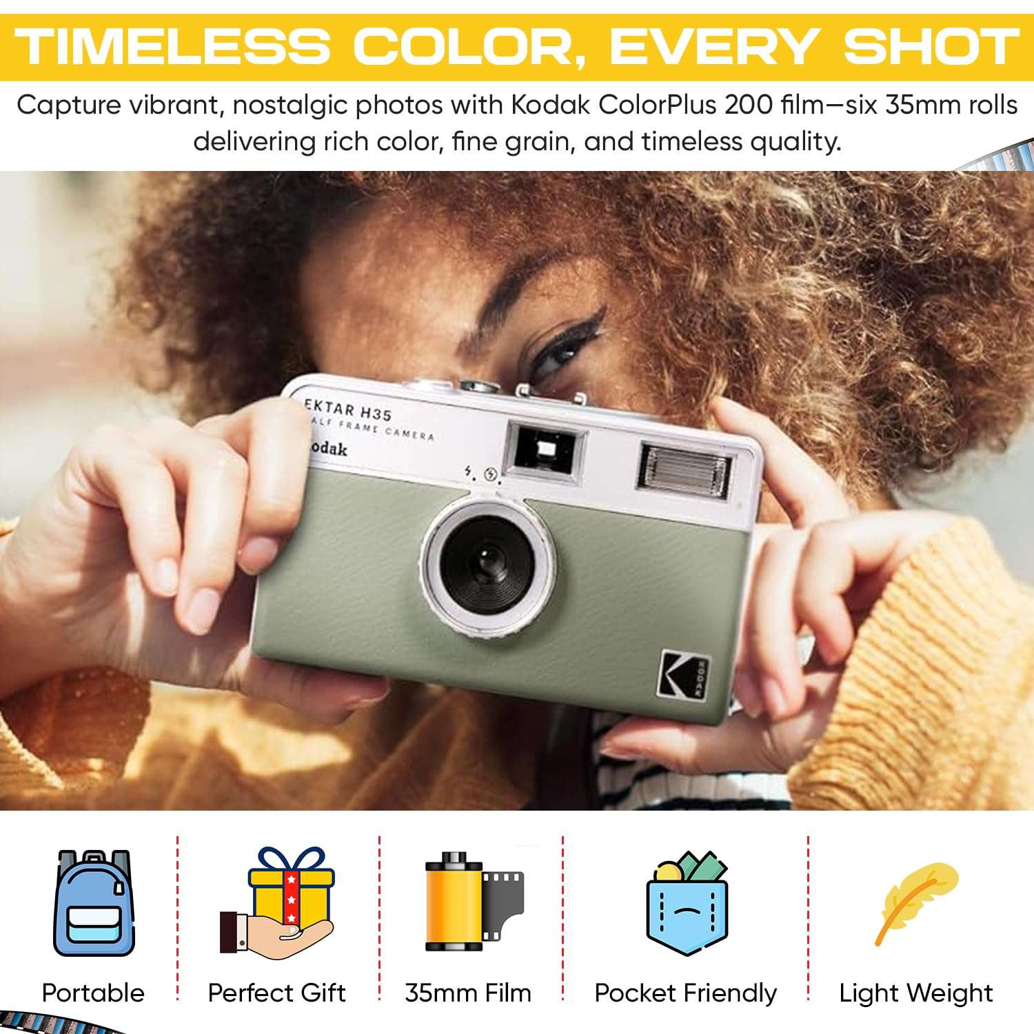 Kodak Ektar 100 35mm Film 4-Pack – ISO 100, 36 Exposure Color Film for 35mm Film Camera – Includes Balveli Premium Microfiber Cloth 4