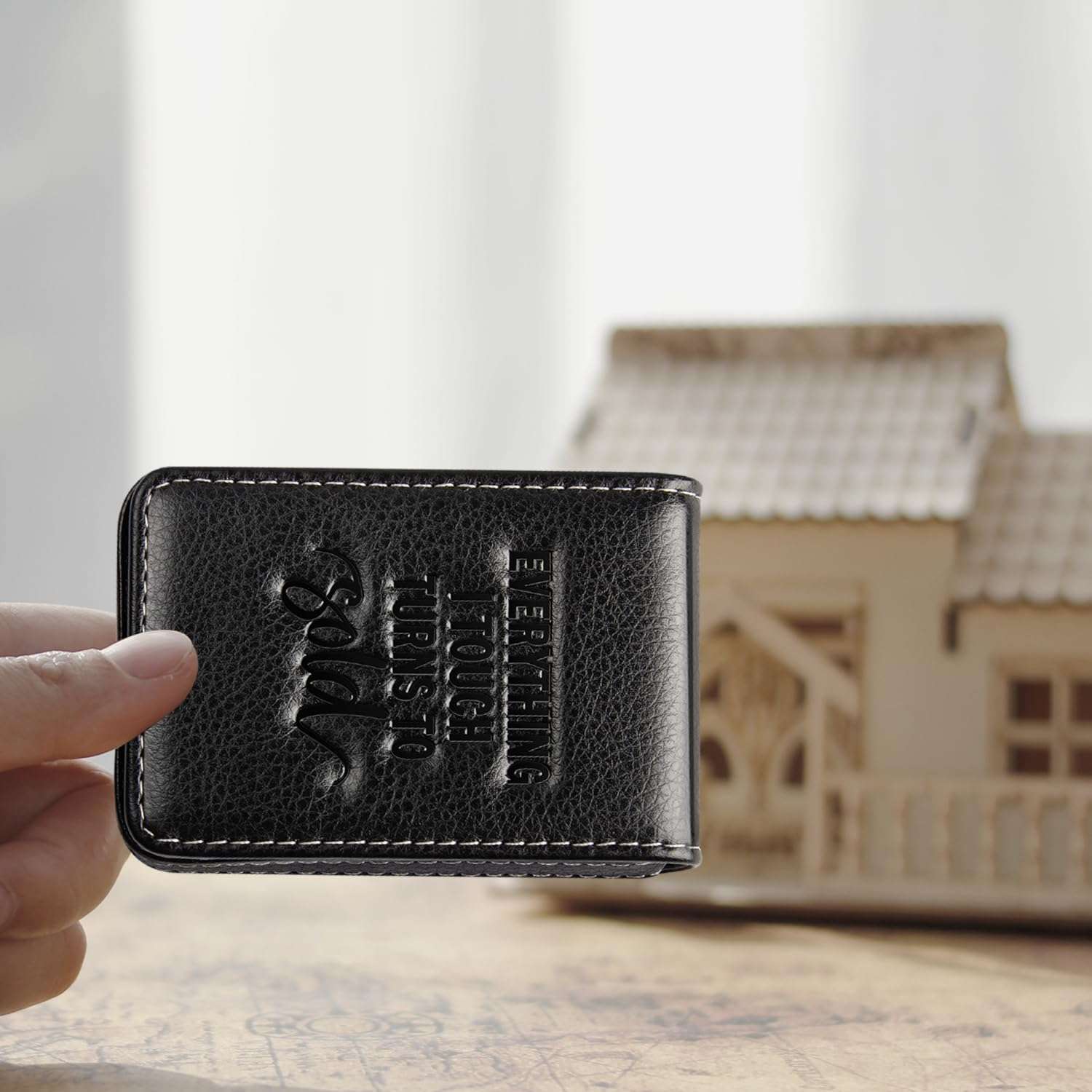 Realtor Gift, Business Card Holder Realtor Gifts for Women Closing Gifts for Realtors, Gifts for Real Estate Agents, Everything I Touch Turns to Sold Name Cards Holder Wallet with Magnetic Shut 5