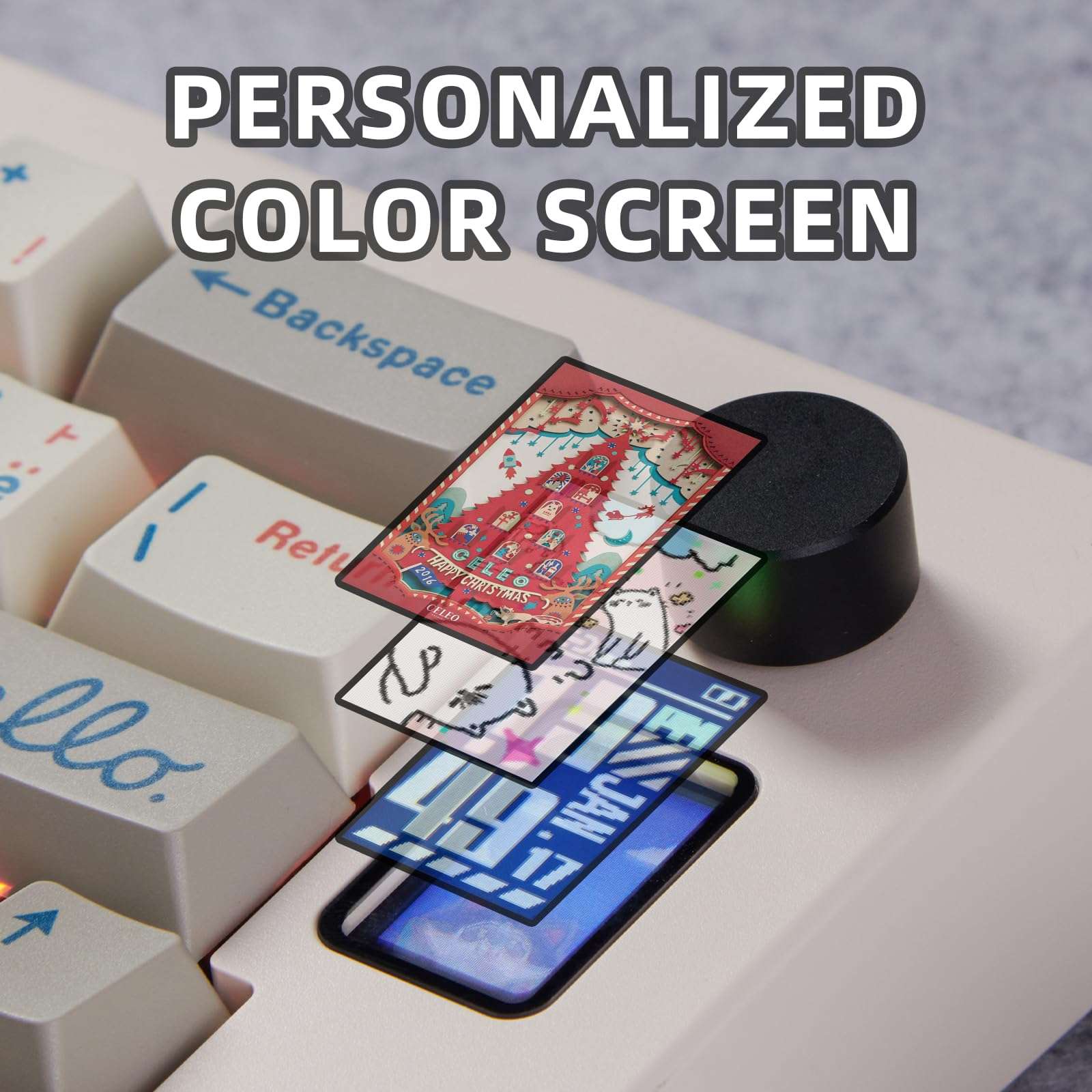 CIDOO ABM066 Alice Keyboard Hot Swappable Mechanical Keyboard RGB Wireless Custom Gaming Keyboard with Silent Linear Switches VIA Programmable Volume Knob for Win/Mac/iOS(Retro 9009 Grey Keycaps) 4