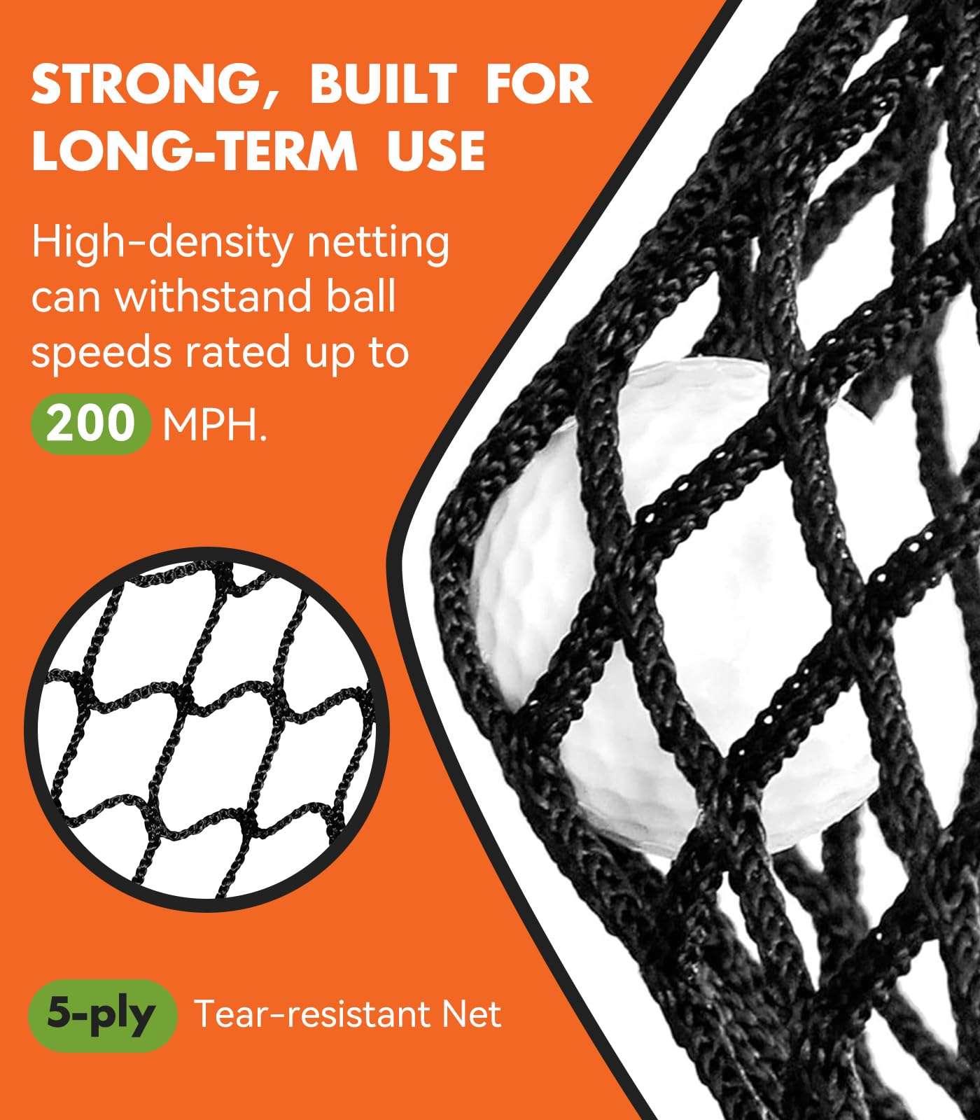 Golf Net: 10x7ft Heavy Duty Golf Practice Net for Indoor/Outdoor Training, Multi-Target Golf Hitting Net with Dual-Turf Golf Mat, Ideal Golf Training Aid for Golfers Backyard Driving Chipping Swing 5