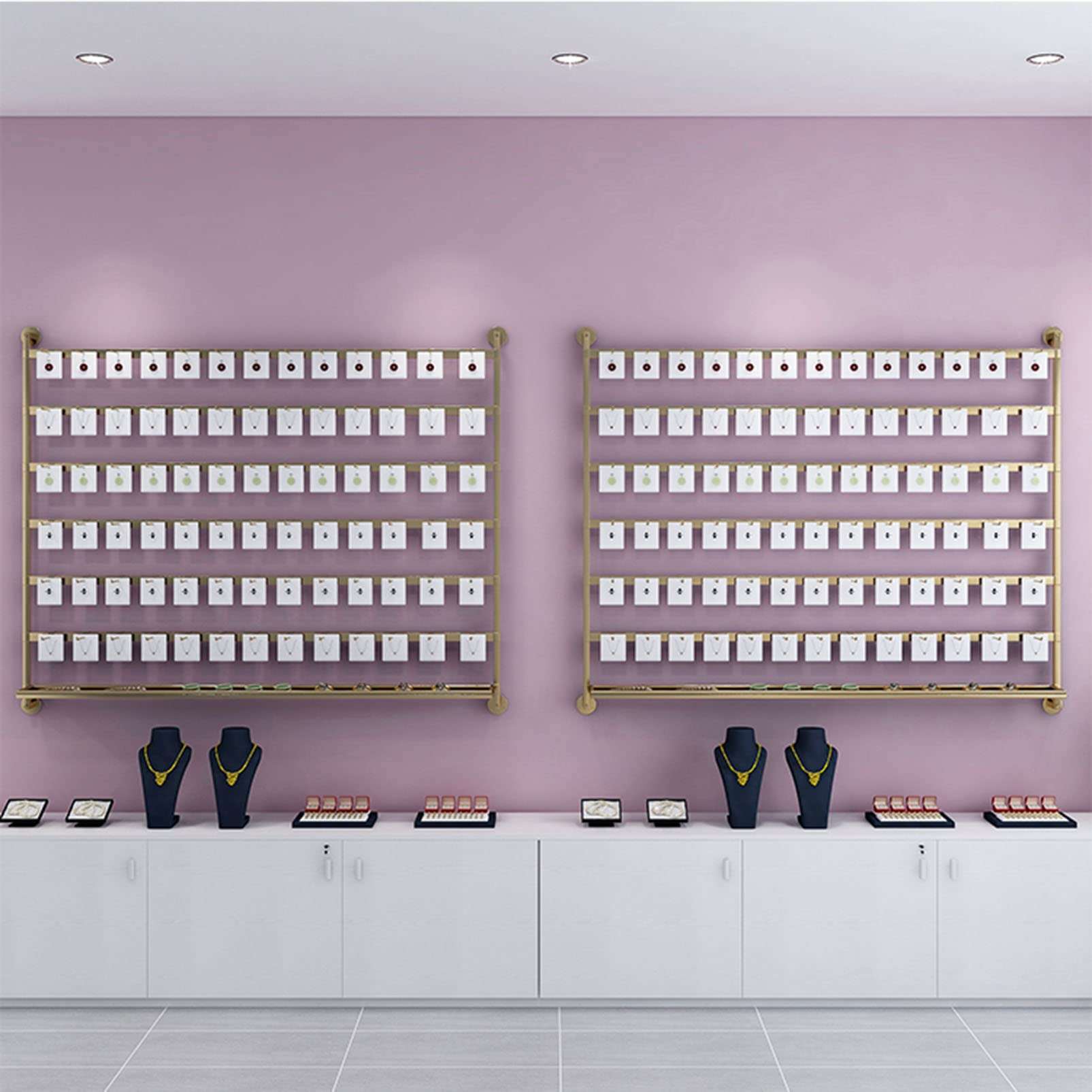 Ribbon Storage Stand Holder Organizers Wall Mounted Earring Holder Keyring shelf, Hanging Jewelry Organizer Necklace Holder Earring Hanger, Retail Shelves Sock storage Stand with Hooks, Metal Display 3