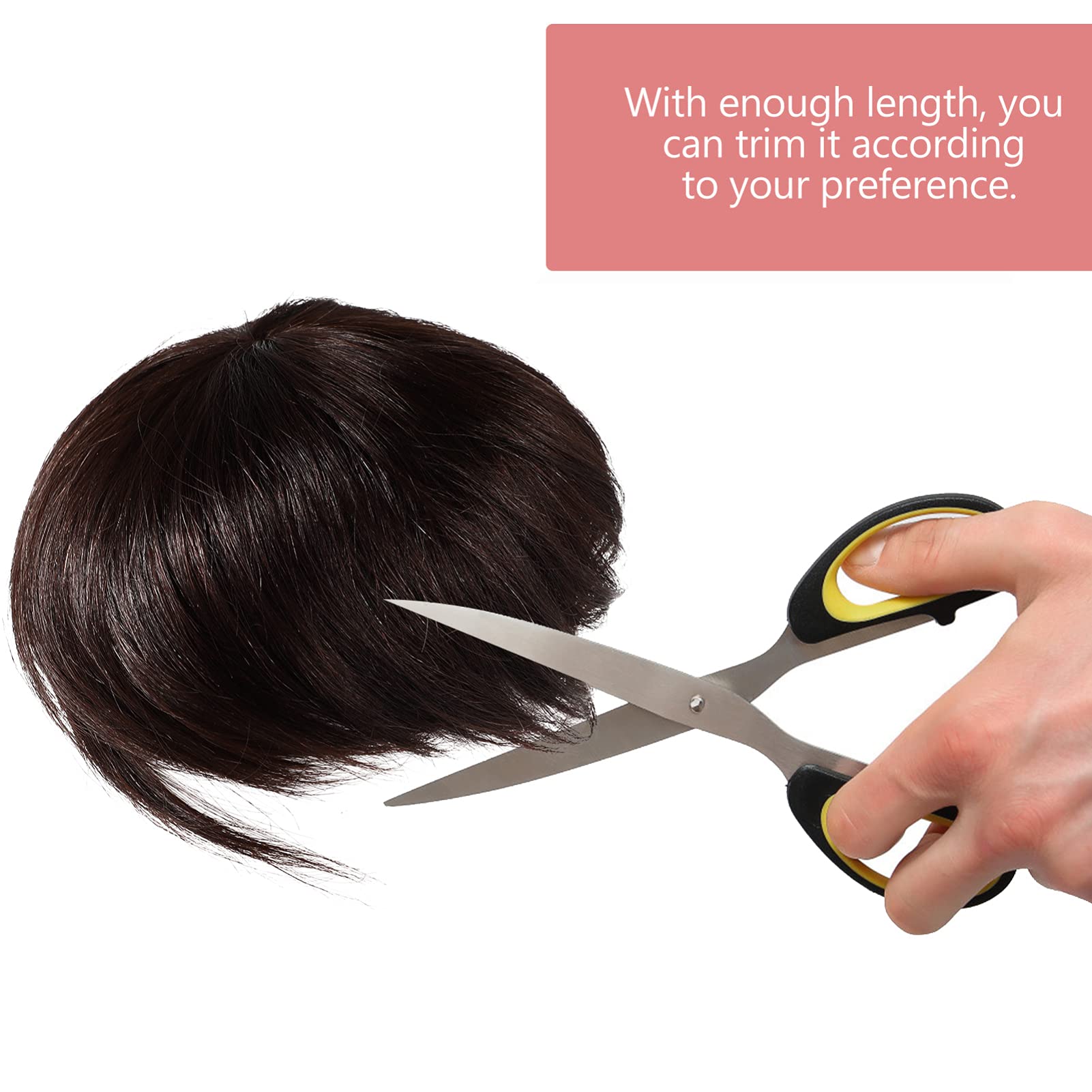 LALAFINA Hairpiece Flat Bald Bang Party Wigs S Loss Natural Wig White One Cleopatra Gatsby Fluffy Bangs Extension on Cosplay Ladies Replacement Seamless for Fringe Hair Fake Cm Women Clip 5