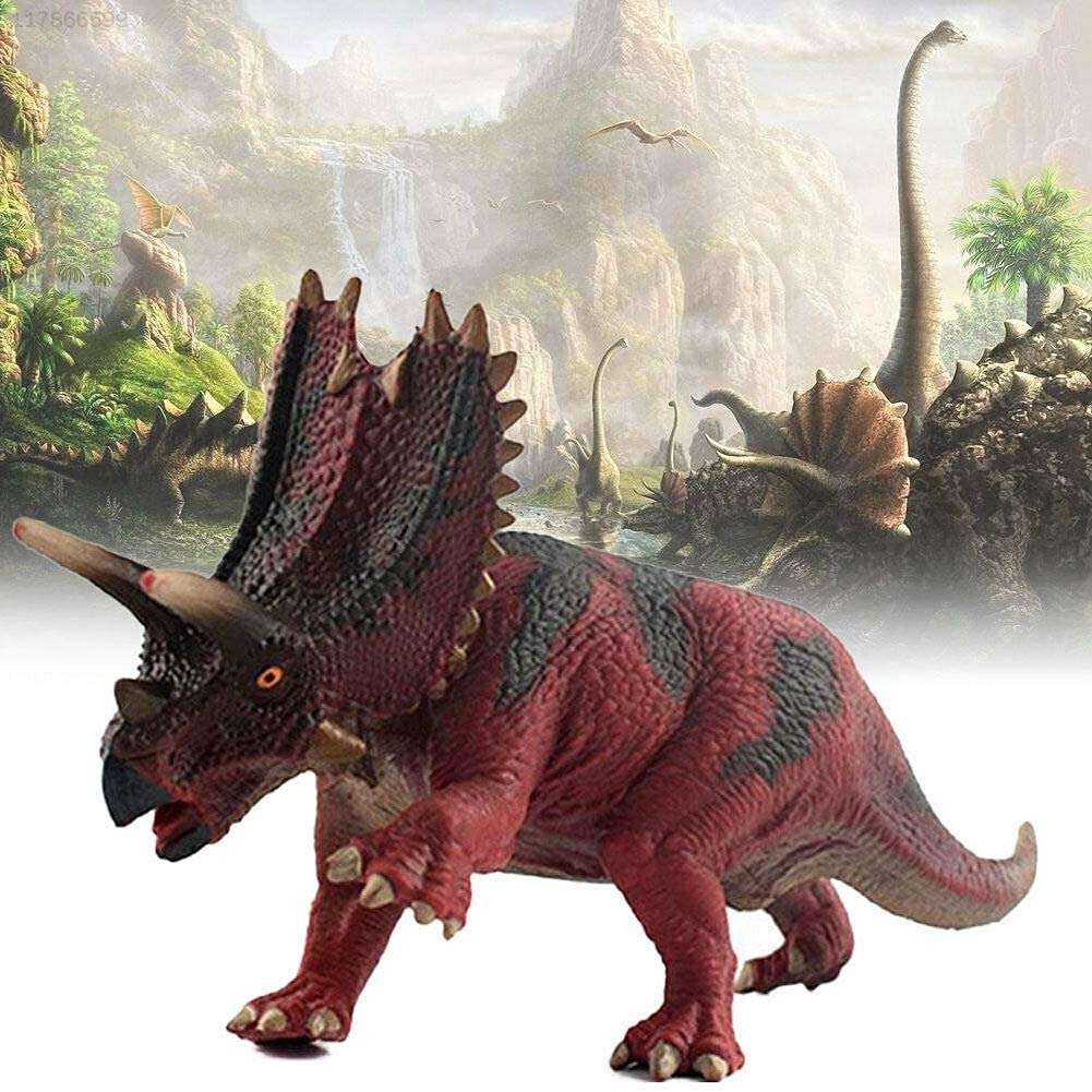 Ubersweet® Imported C284 Model Pentaceratops Red+Black Simulation Dinosaurs Kids 5