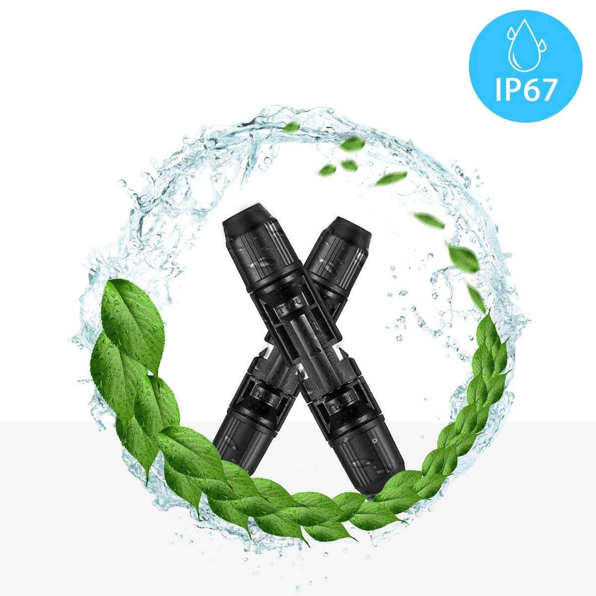 JYFT Solar Panel Cable Connectors Male/Female IP67 30A 1000V DC (1Pair) 5