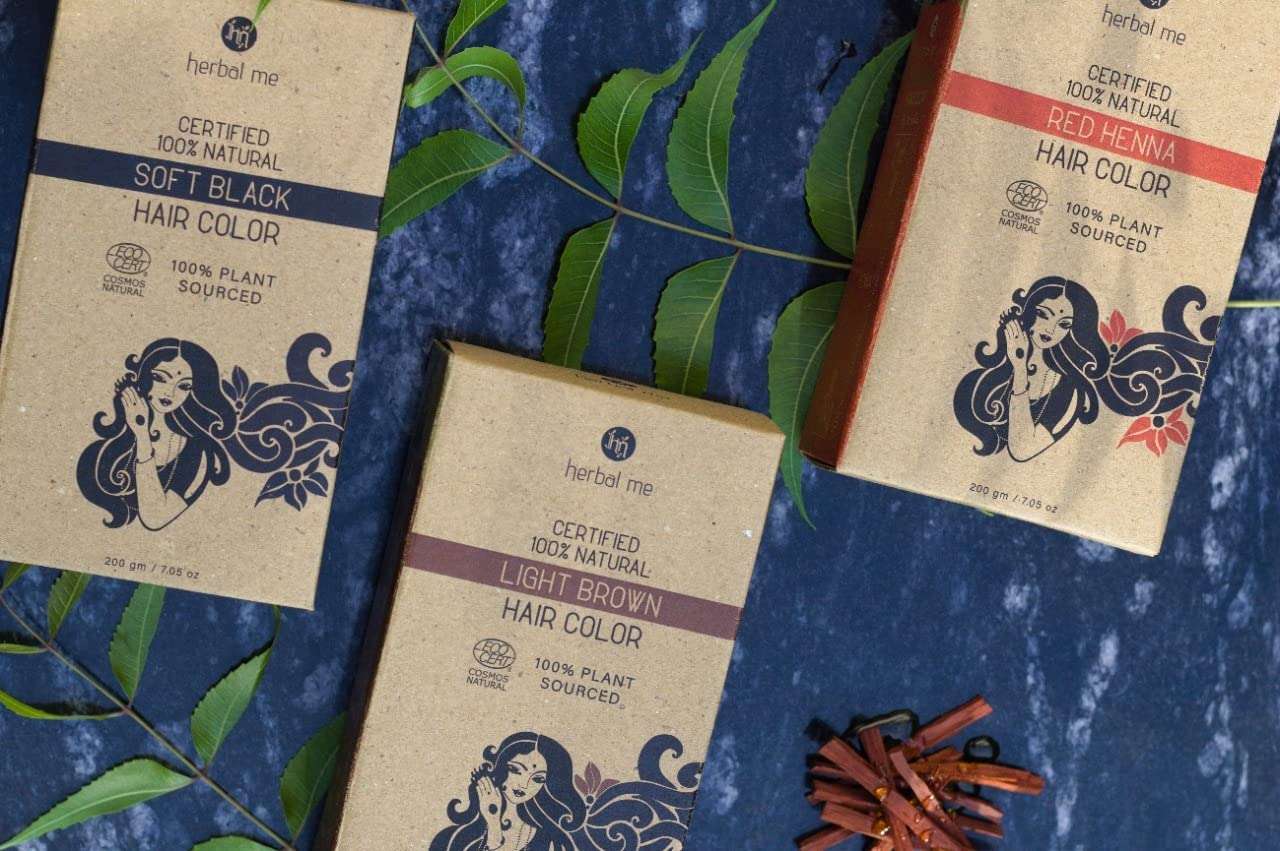 HM HERBAL ME 100% Pure & Natural CERTIFIED Nut Brown Henna Hair Colour, Organic Mehndi Powder for Hair Color For Unisex, 200g 6