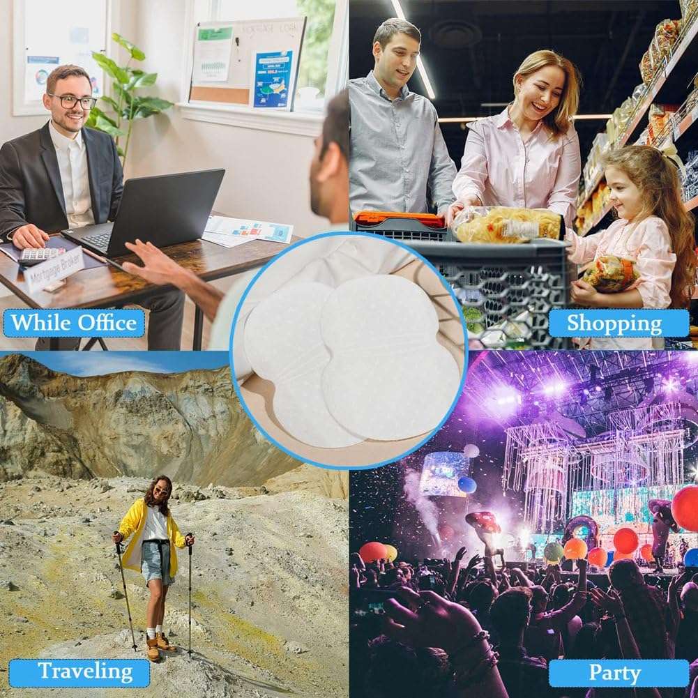 Srutueo 50Piece Armpit Sweat Pads Underarm Pad Summer Deodorant Disposable Absorbent Liners Anti Perspiration Unisex 4