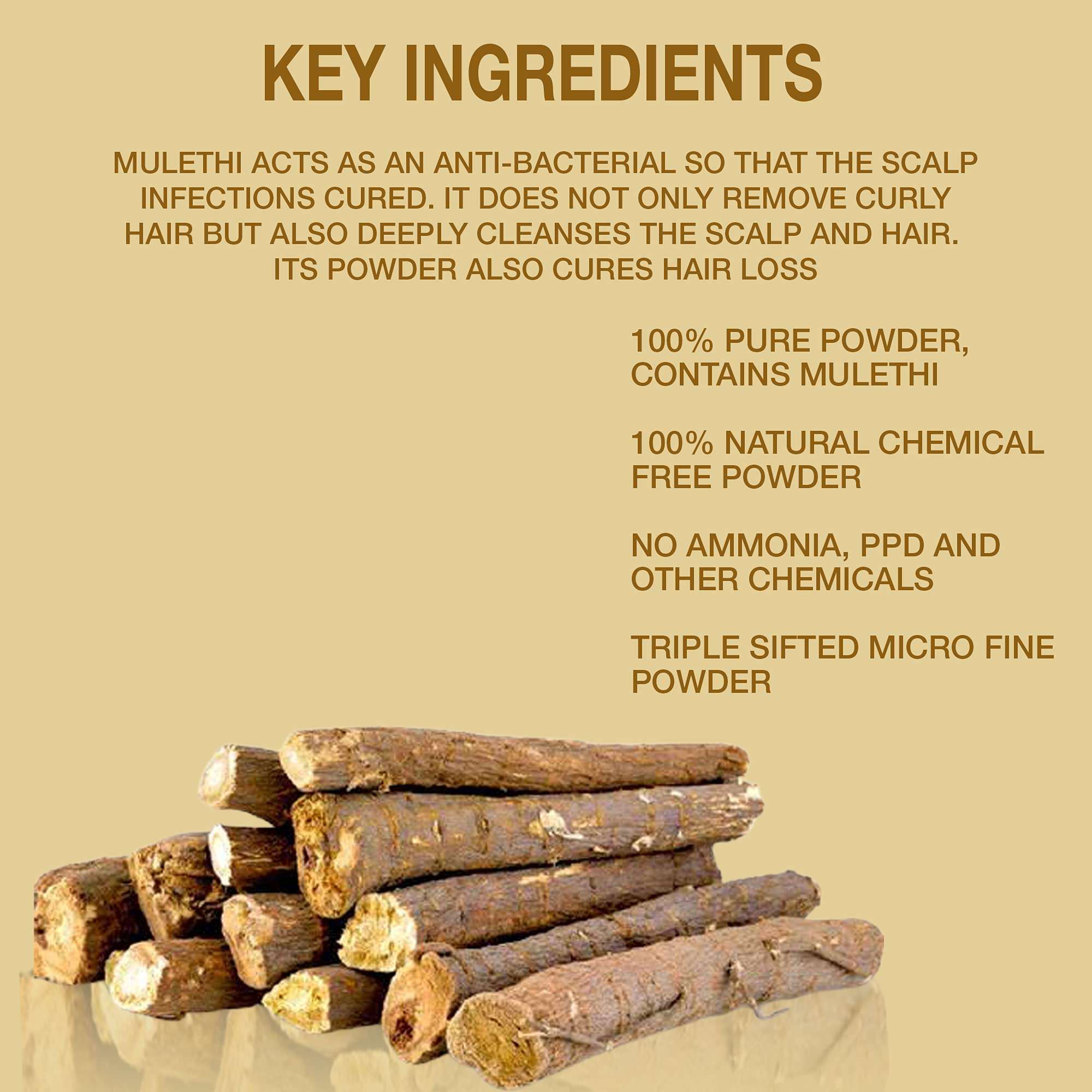 Pure Herbology Pure & Natural Mulethi Powder For Body, Skin and Hair, Licorice Powder - 200gm 5