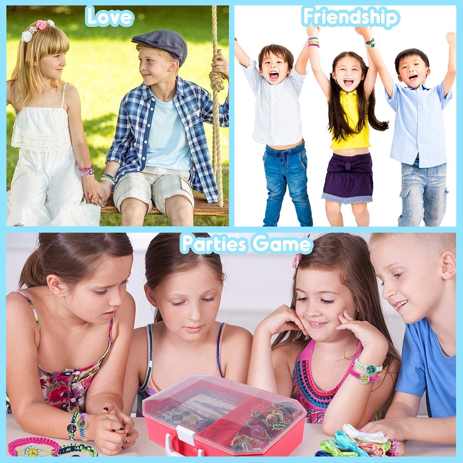 BEMITON Friendship Bracelets Making Kit & Dinosaur Toys Race Car Track, Flexible Dinosaur Train Toys, STEM Education Christmas Birthday Gifts for Boy & Girls Age 3-7, 8-12 3