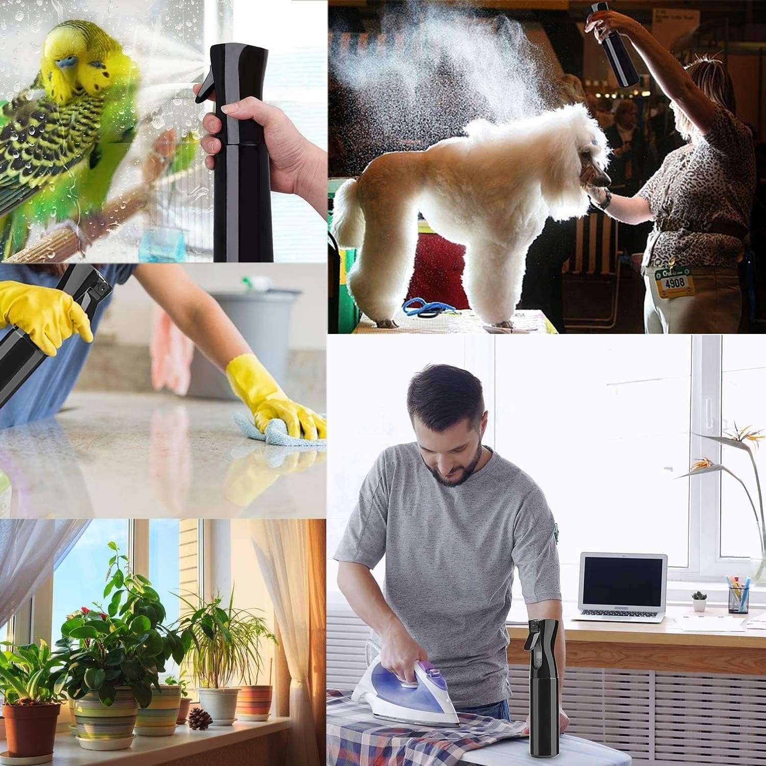 V TRIVYOM 300ml Trigger Spray Bottle For Hairstyling, Ironing, Plant Misting, Gadget & Car Cleaning, Dispensing Sanitizer Empty Spray Bottle For Salon & Home 6