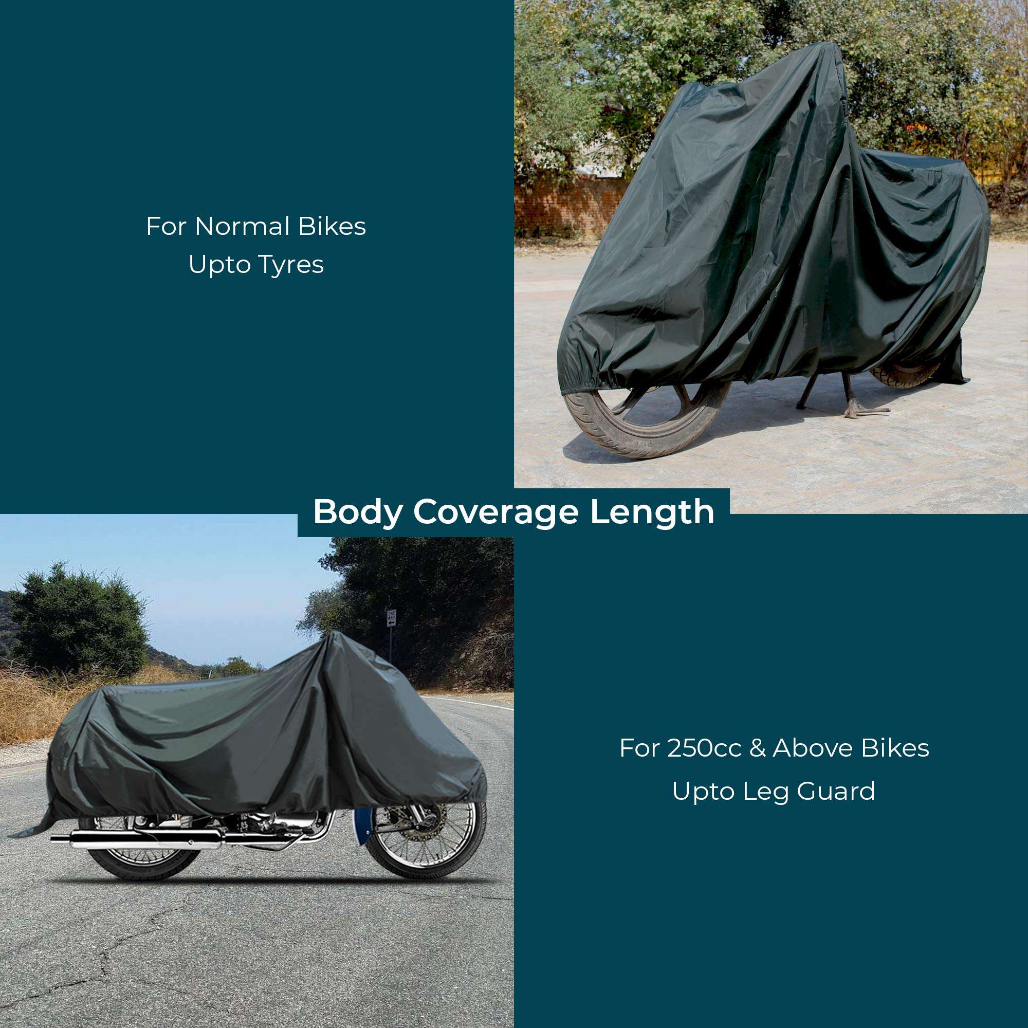 Autofy 100% Waterproof (Tested) RE Size Bike Cover Dustproof UV Protection Bike Body Cover for All Two Wheeler Bikes upto Royal Enfield Size with Carry Bag [Model Name: CAPE-03 - Rubber Coated Inside] 5