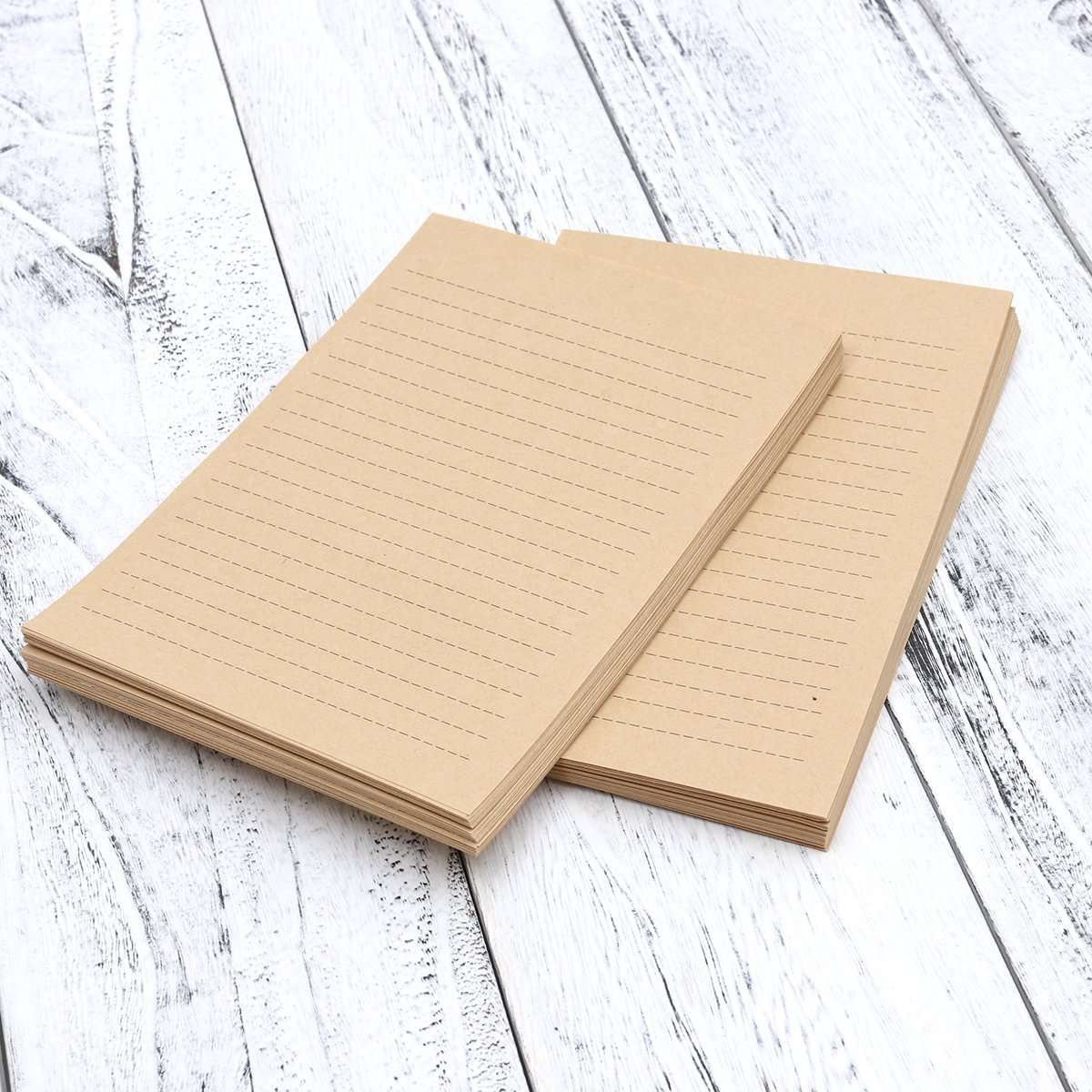 NUOLUX 100Pcs Vintage Kraft A5 Lined Letter Paper Retro Writing Paper for Home Office Stationary1 4