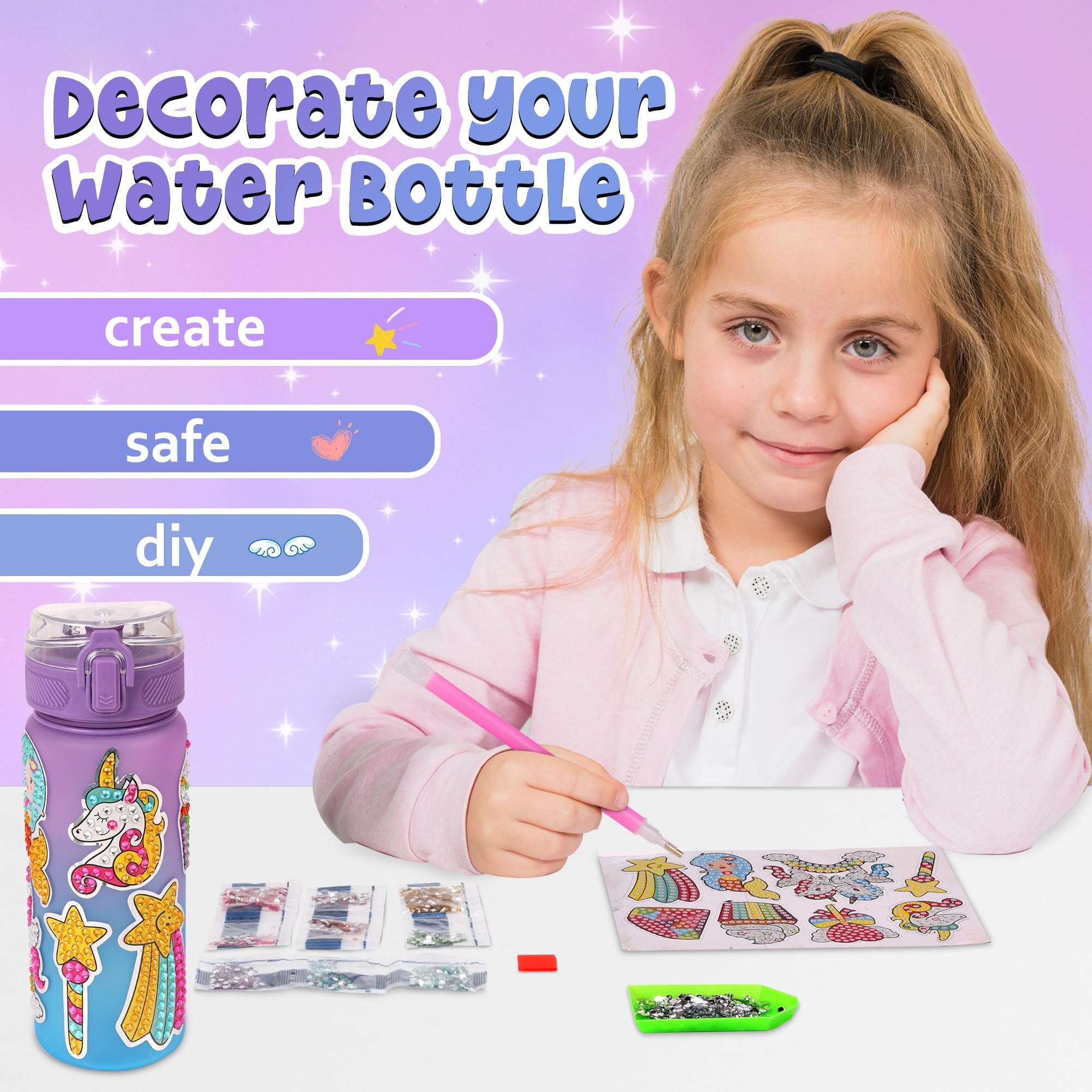 Mermaid Tail Blanket for Girls Toddler Kindergarten Preschool Graduation Birthday Gifts Diamond Art Kits for Kids 3 4 5 6 7 8 9 10 Year Old Little Mermaid Toys with Necklace Bracelet Ring Earrings 6