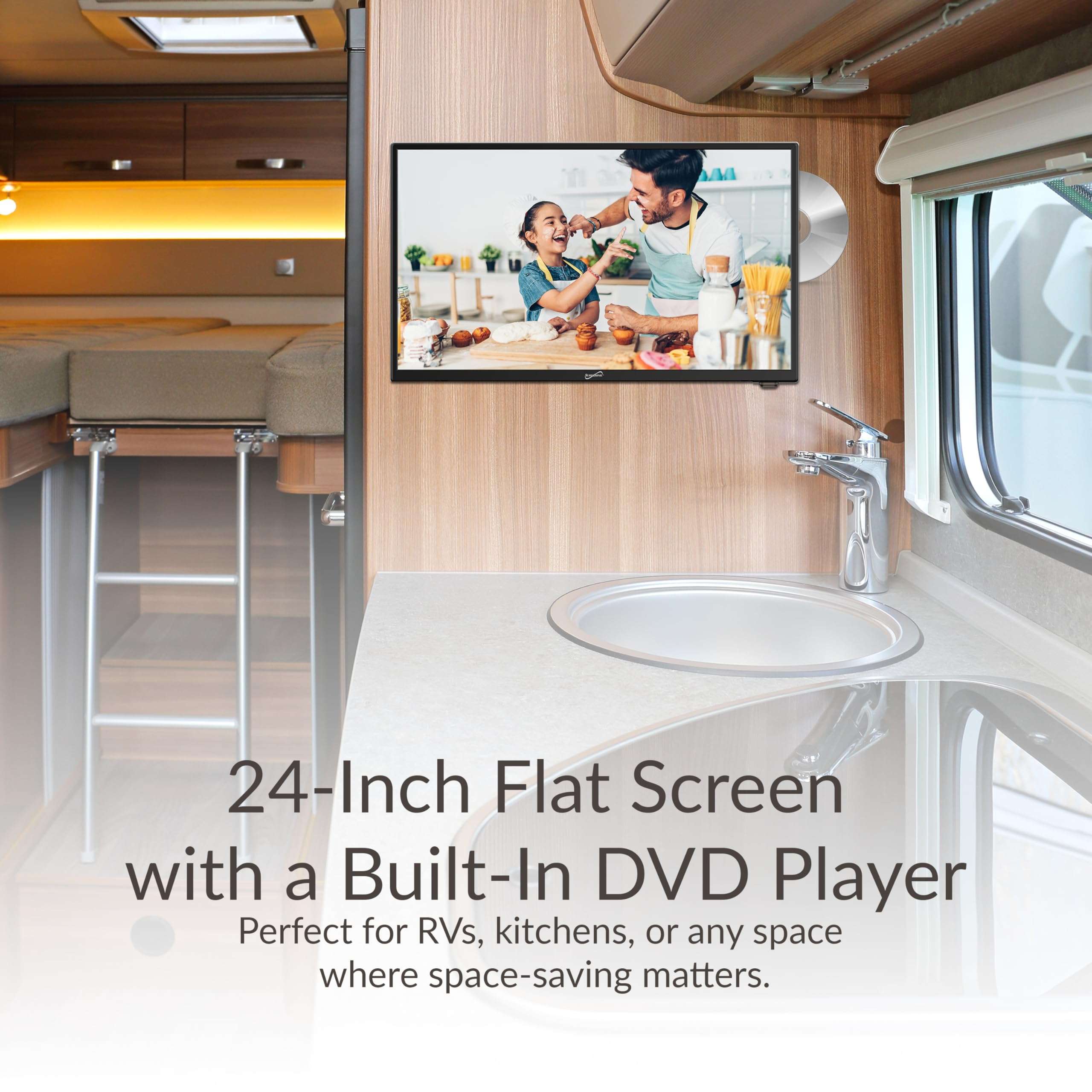 Supersonic SC-2412 24-Inch HDTV & Monitor with Built-in DVD Player, 1080p,Vibrant Colors, HDMI/USB/AC Ports, TV-to-PC Transition, and AC/DC Compatibility 4