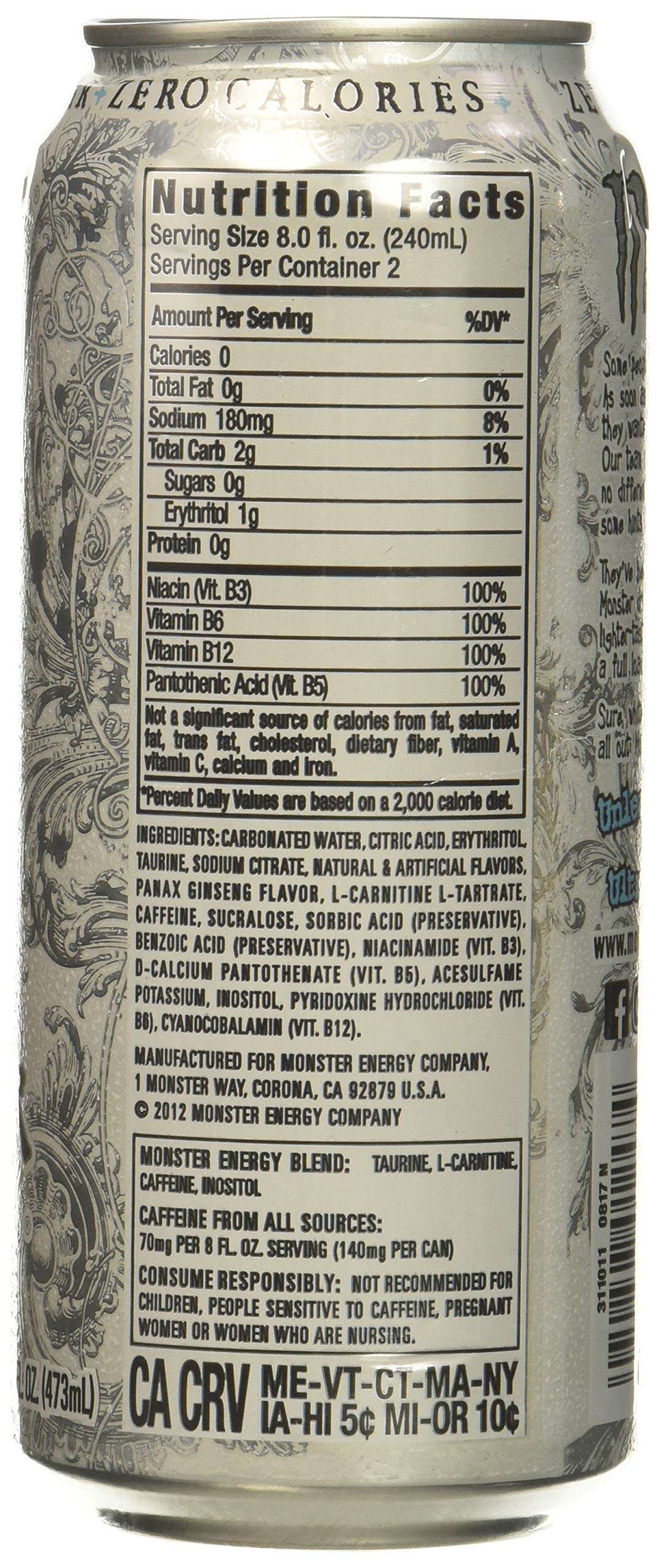 Monster Energy Ultra White Energy Drink, 500 ml 4