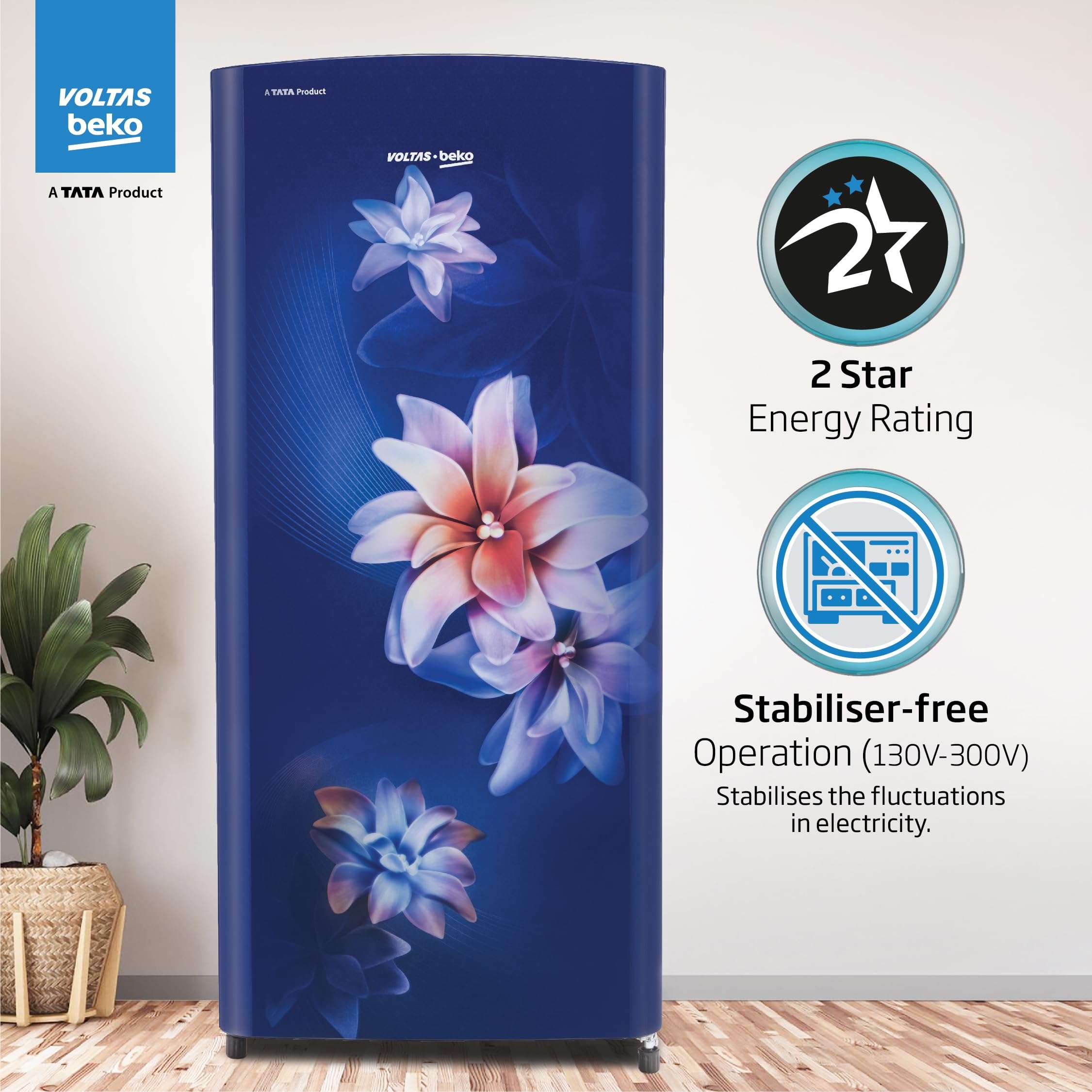 Voltas Beko, A Tata Product 183 L 2 Star Direct Cool Single Door Refrigerator (2024 Model, RDC215D/S0WBR0M0000GO, Stella Blue, With Fresh Box Technology and Chiller Zone) 6