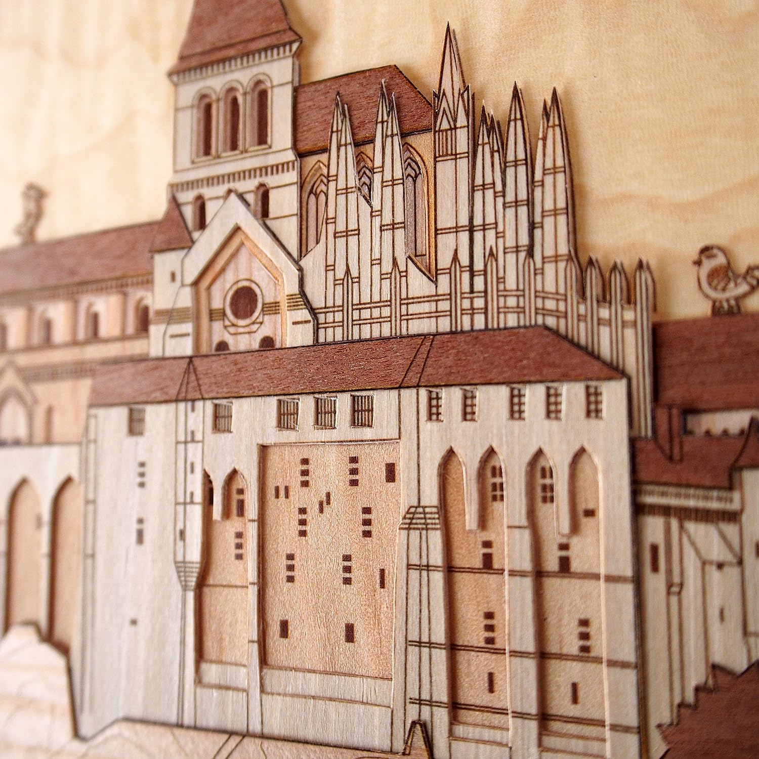 KINOWA Wooden Art Kit Kiharie Mont Saint-Michel Made in Japan 6