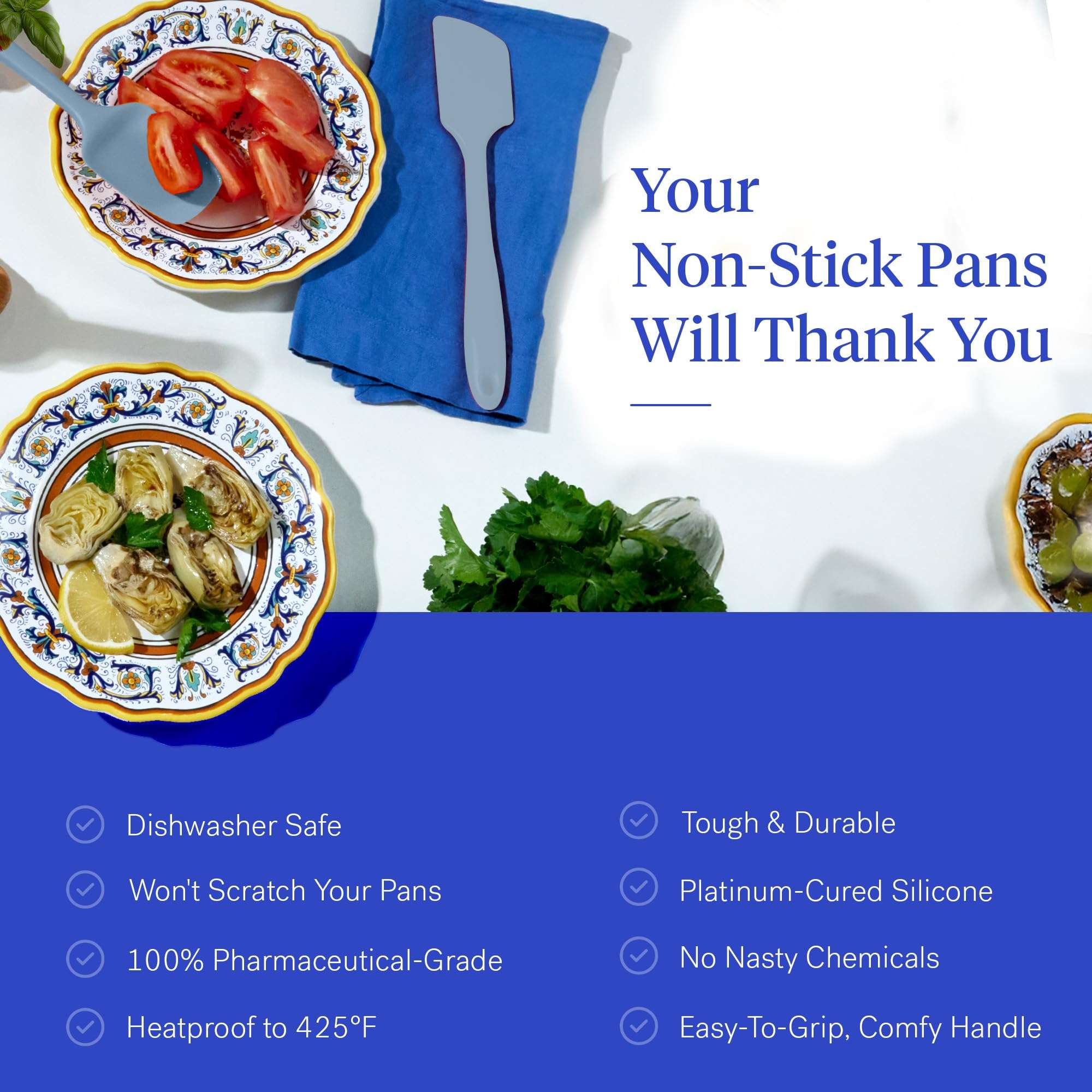 GIR: Get It Right 10 Piece Silicone Cooking Utensils Set - Ladle, Spatulas, Flip, Spoons, Whisk, Potato Peeler & Spoonula, Heat Resistant, Dishwasher Safe, Silicone Kitchen Utensil Set - Slate 5