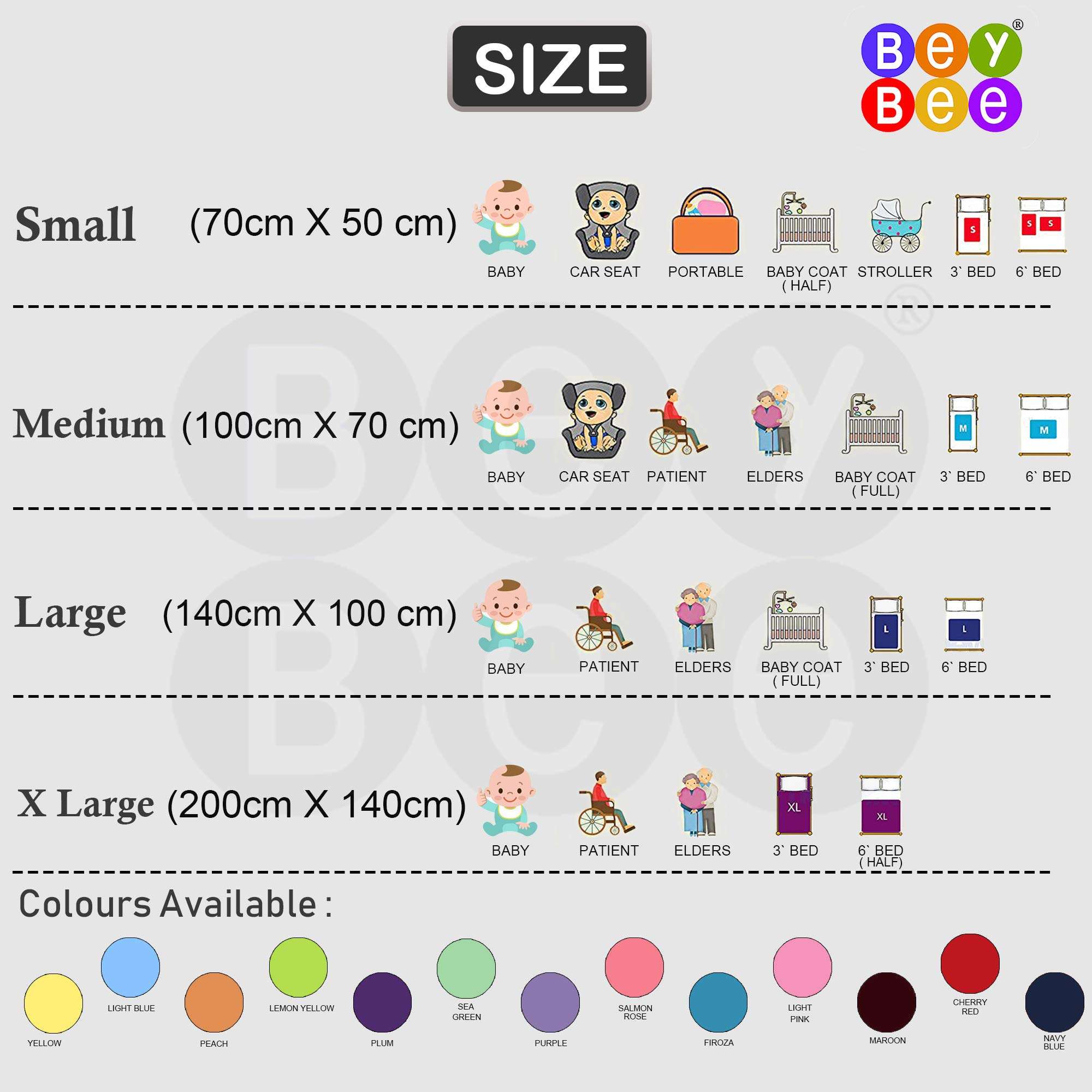 BeyBee Waterproof Bed Protector Sheet (Large (140cm X 100cm), Royal Blue) & Beybee Quick Dry Waterproof Bed Protector Medium Size, Dark Blue, (100 cm x 70 cm ) 5