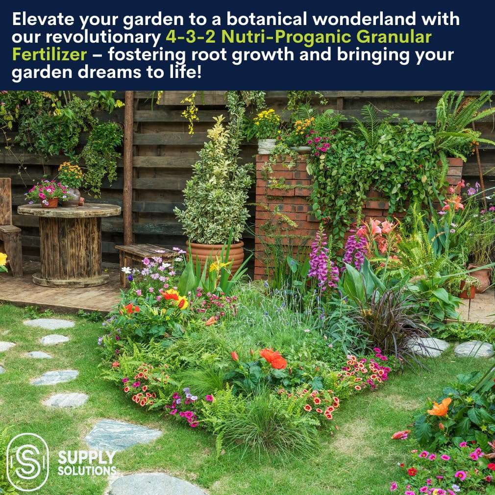 Supply Solutions 4-3-2 Nutri-Proganic Granular Premium Fertilizer - Feed Your Garden with Balanced Nutrients for Thriving Plants - Ideal for a Variety of Food Crops, Like Vegetables and Fruits|10lbs 6