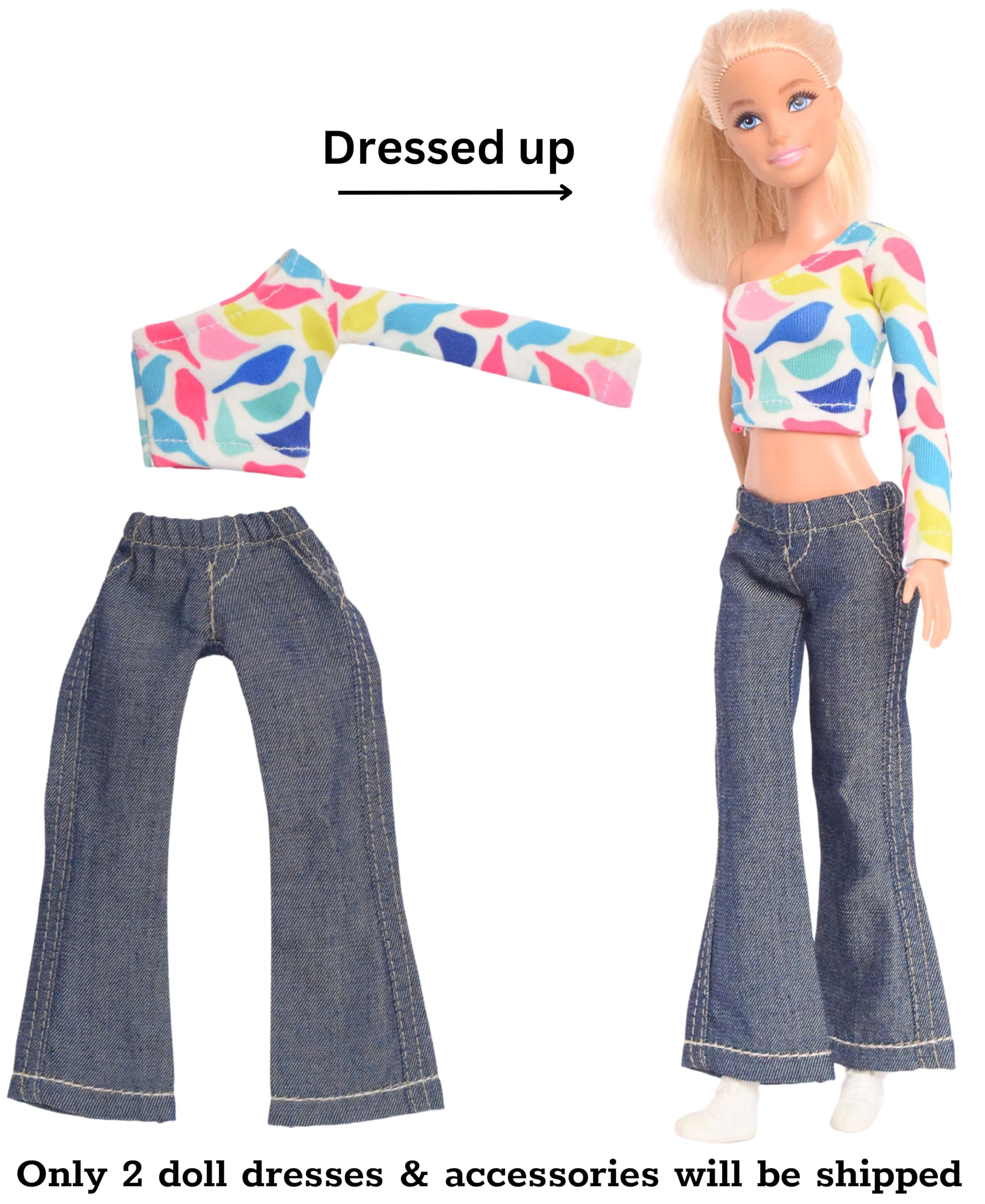 El Figo Doll Clothes, Doll Dresses and Accessories Set / 2 Pc Doll Outfits with Accessories (Tailored Dress for 28 c.m - 31 c.m Tall Toy) 4