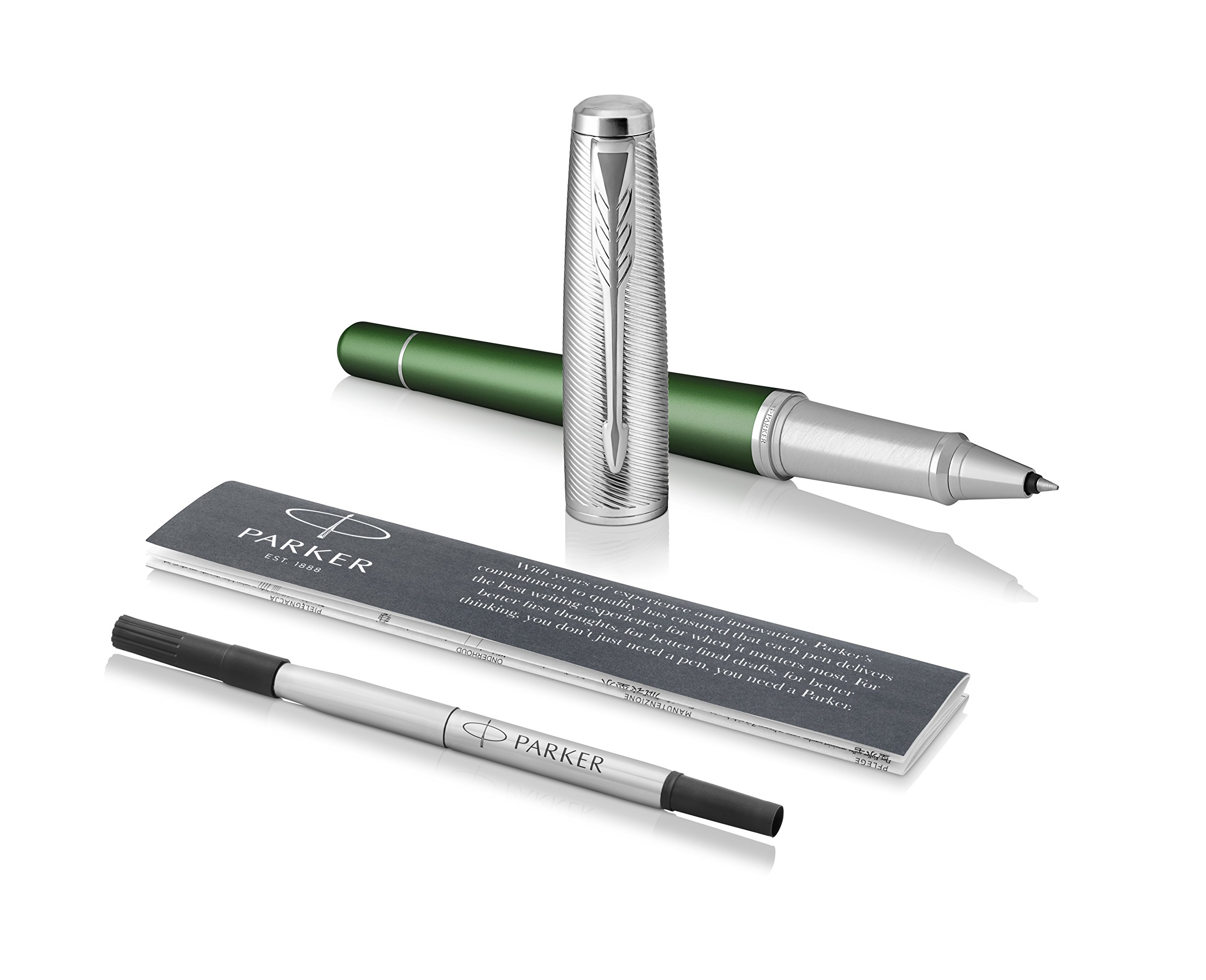 Parker Urban Rollerball Pen, Premium Green with Fine Point Black Ink Refill (1931618) 1