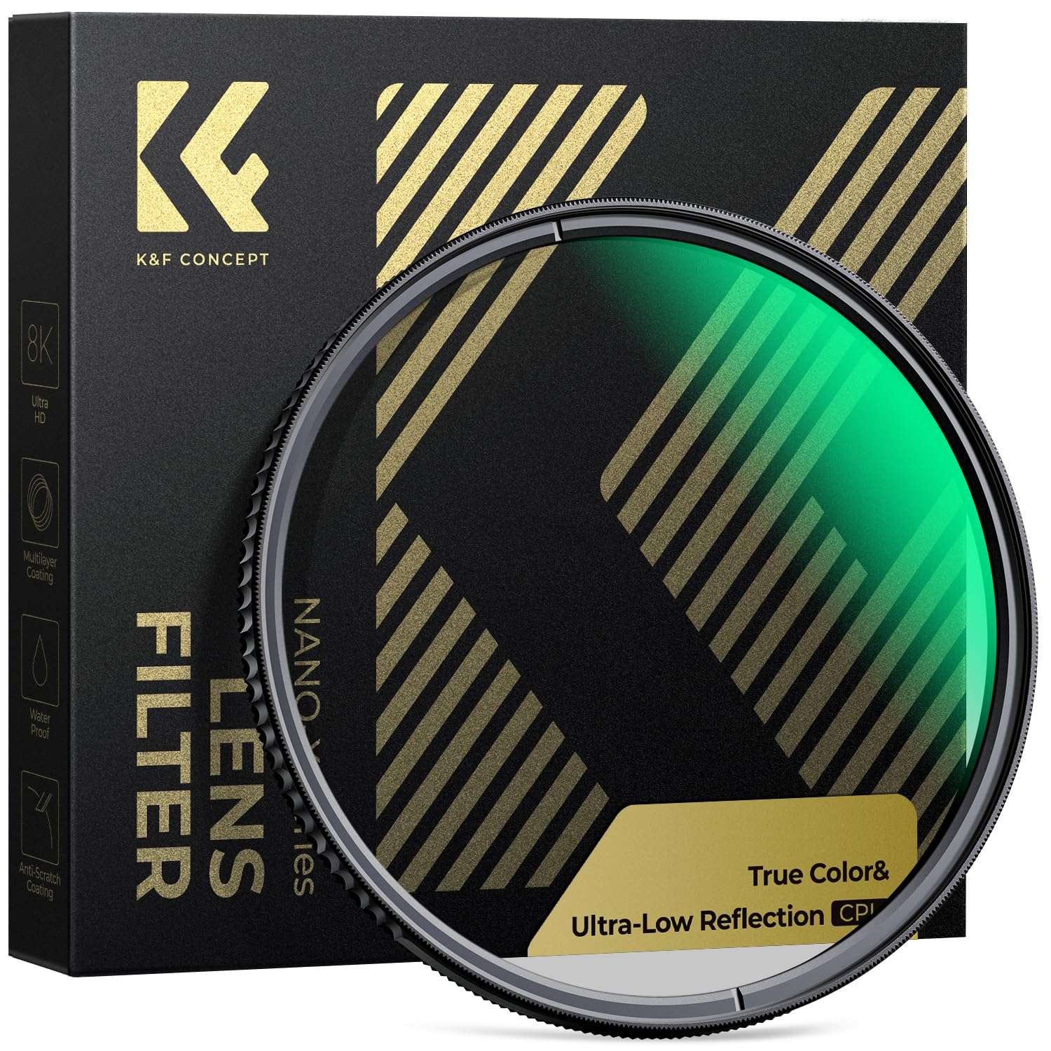 K&F CONCEPT 37mm True Color Ultra-Low Reflectivity CPL Filter Polarizer Lens Filter Circular Polarizing for Camera Lenses with 28 Multi-Coated (Nano-X Series) 1