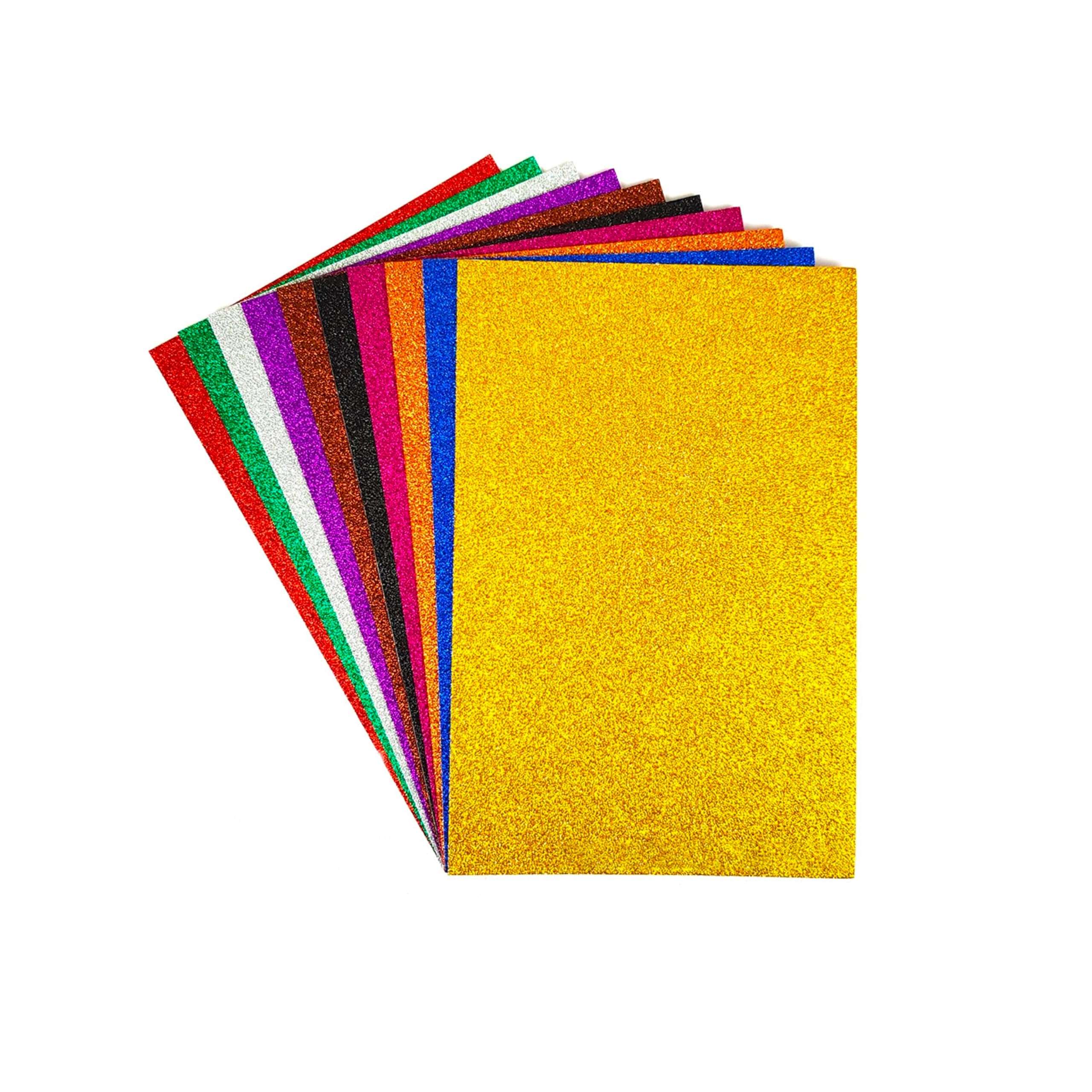 Multi Colour craft papers set for school projects | A4 Glitter sheets | Square oragami paper | Light Pastel Sheets| For college projects | Double Sided Tape 2 Meter 3