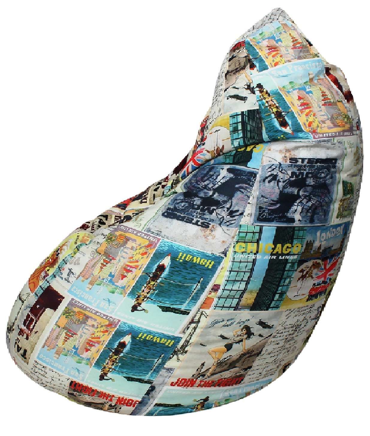 Sattva Classic Travel Buffs XXXL Size Bean Bag Cover Without Beans - Travel 5